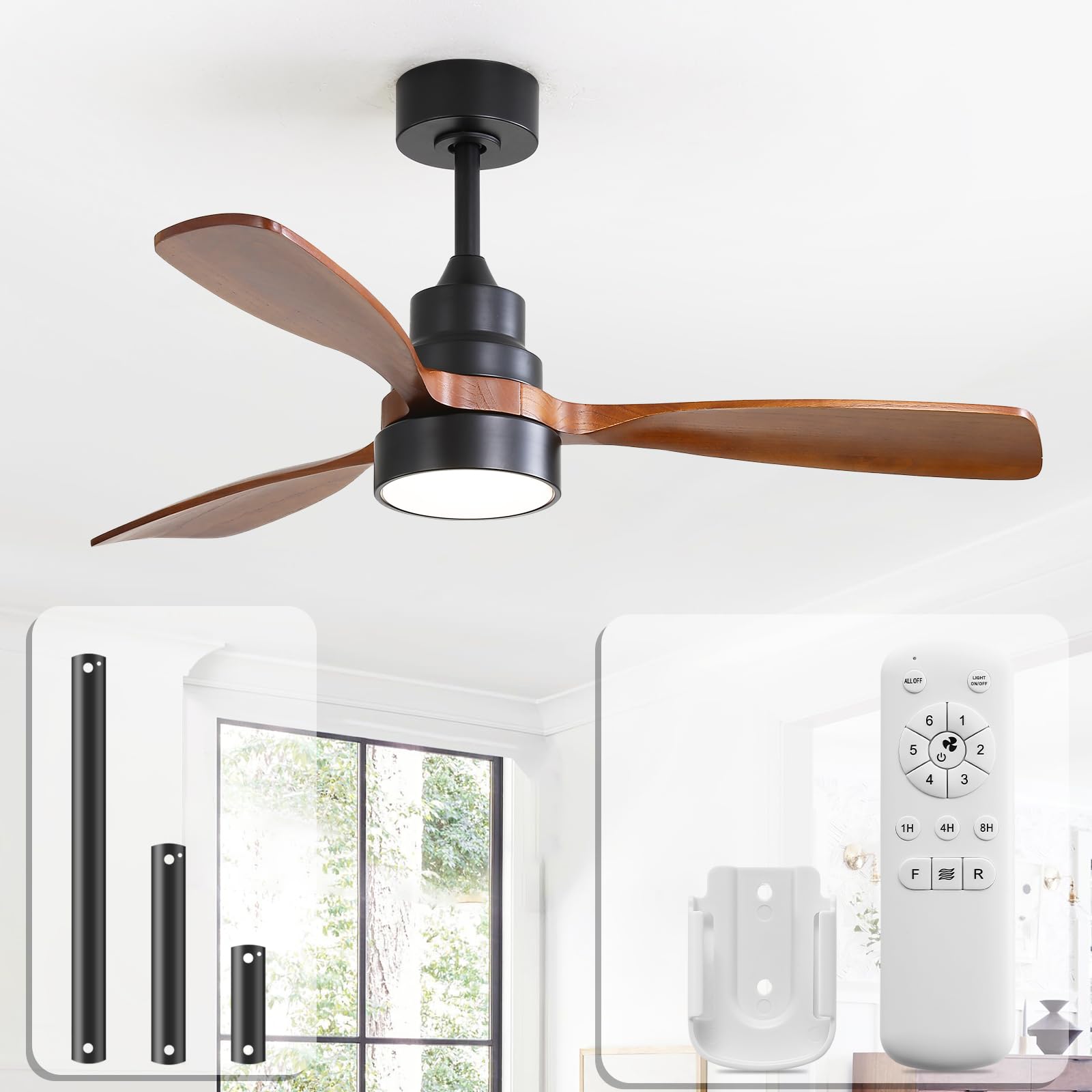Sofucor Ventilatore da Soffitto con Luce 122cm