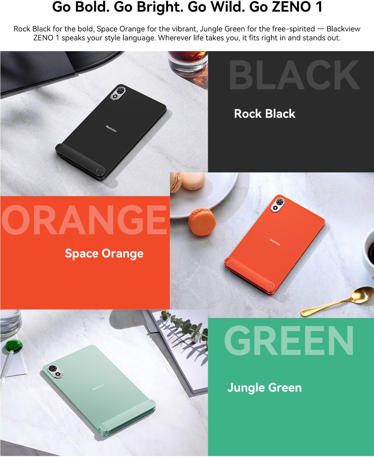 Blackview ZENO 1 - Tablet Android 15 AI 8" HD+ Verde - immagine 2