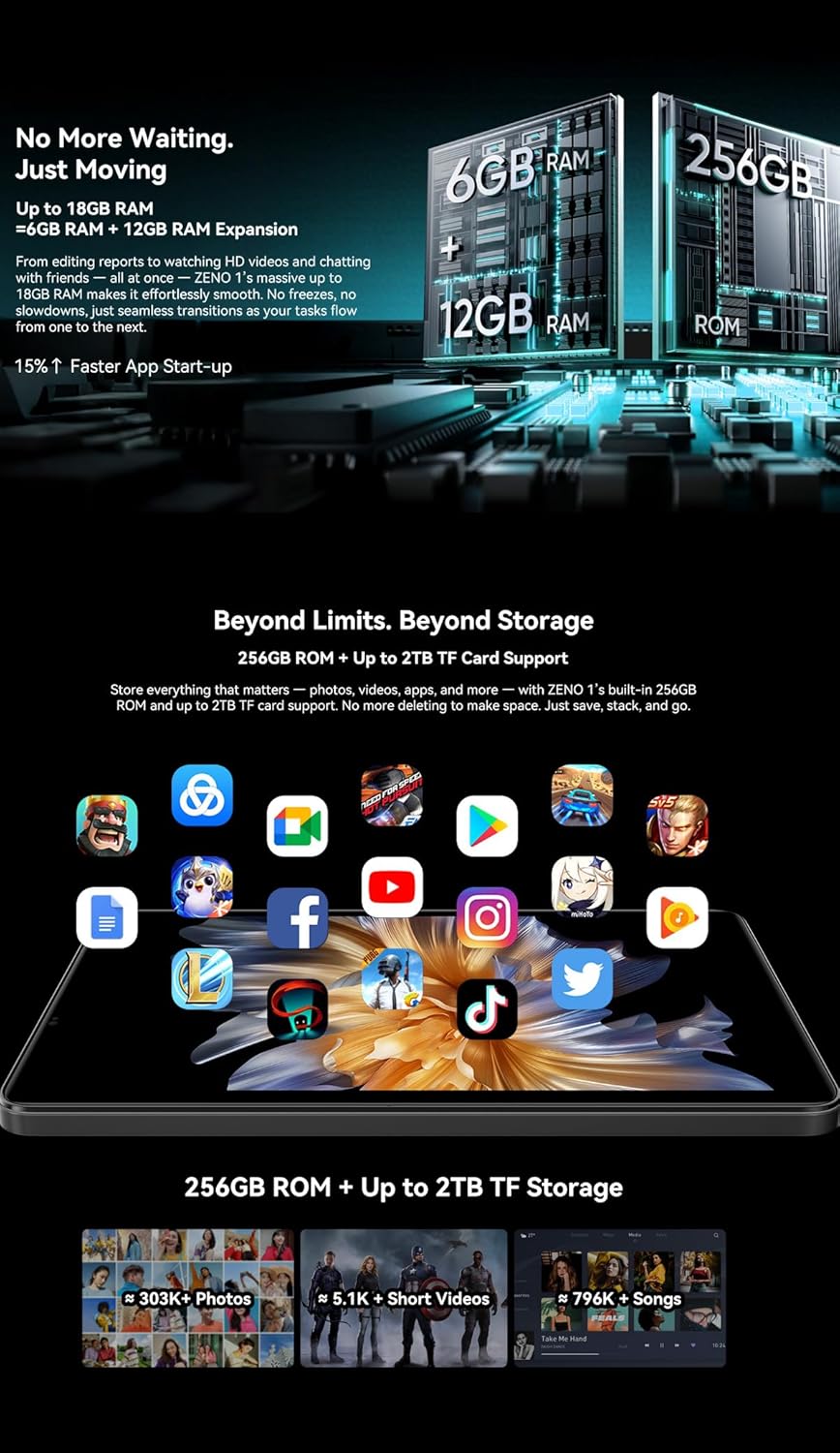 Blackview ZENO 1 - Tablet Android 15 AI 8" HD+ Verde - immagine 7