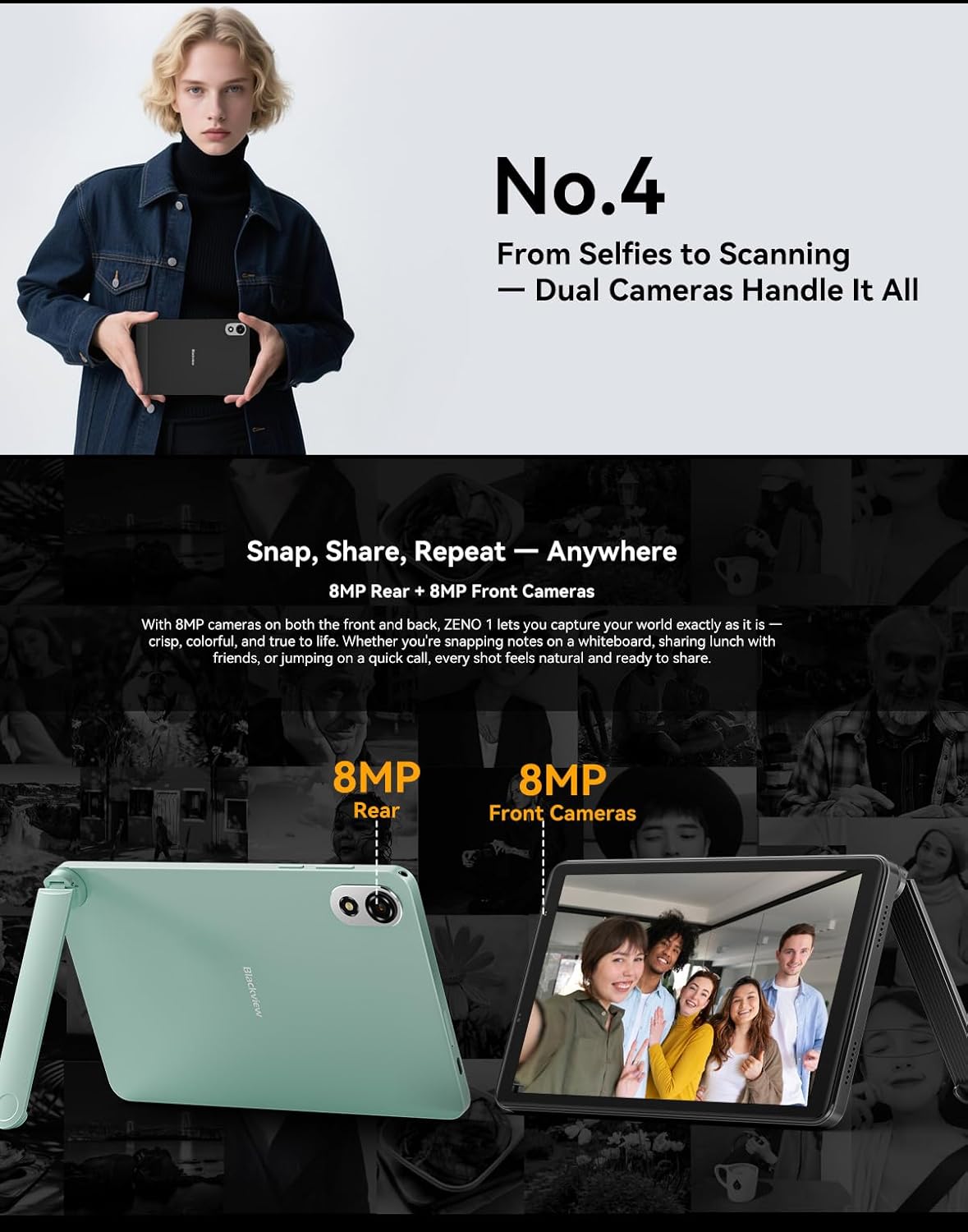 Blackview ZENO 1 - Tablet Android 15 AI 8" HD+ Verde - immagine 8