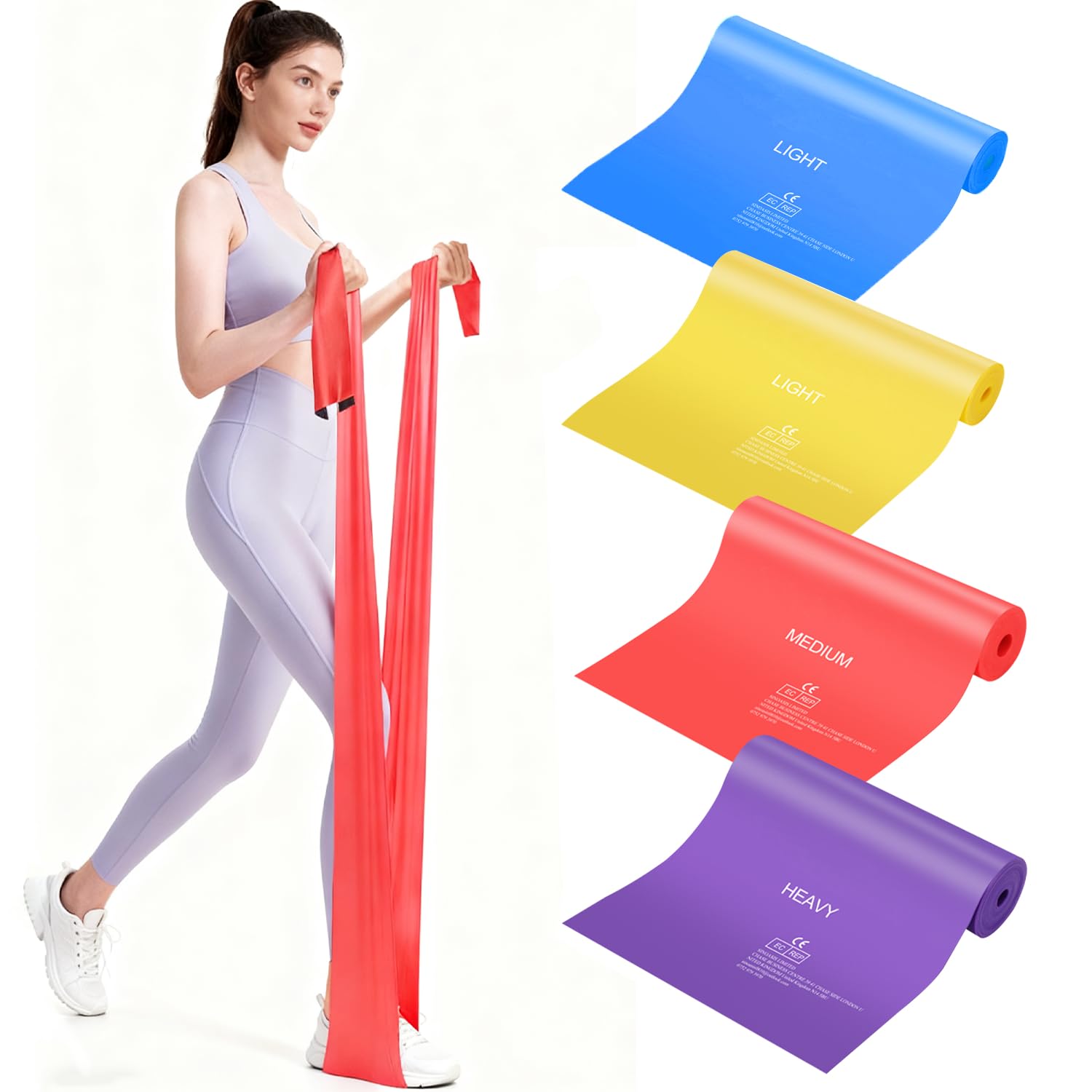 Elastici Palestra, Bande Elastiche Fitness Resistance Band Elastici Fisioterapia Esercizi Yoga, Pilates, Schiena Stretching, Sviluppo Muscolare,Casa, Palestra1.8-2.0M