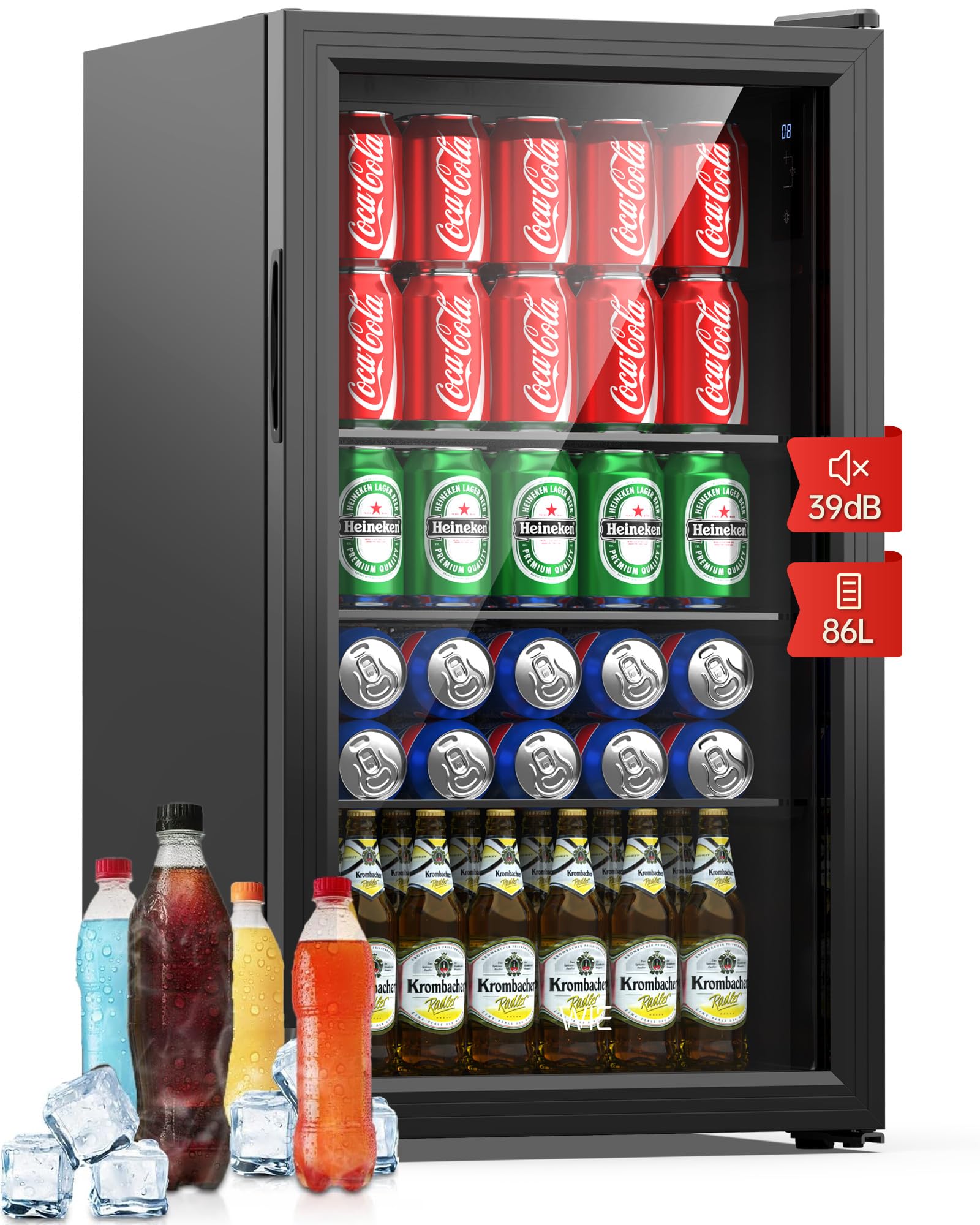 Wie Professional Mini Frigo per Bevande 86L, Nero