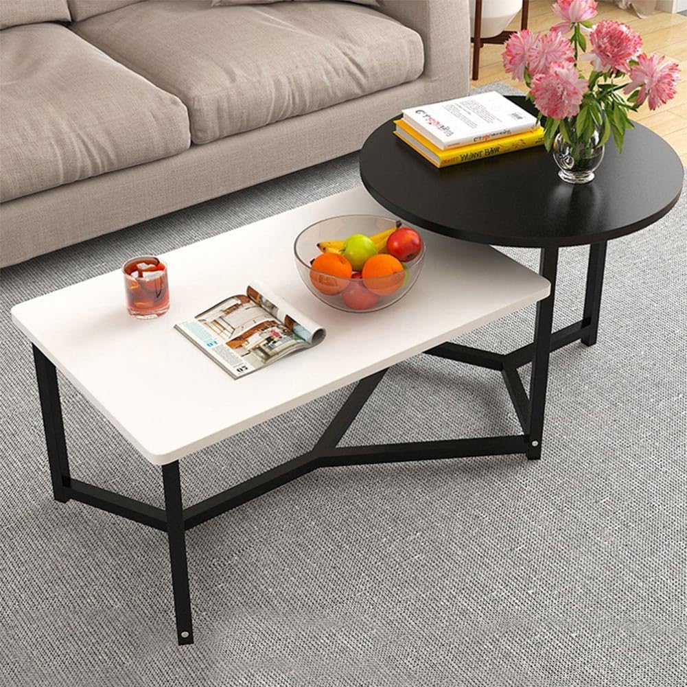 Shally Dogan Tavolino Basso da Caffè con 2 Ripiani, Nero