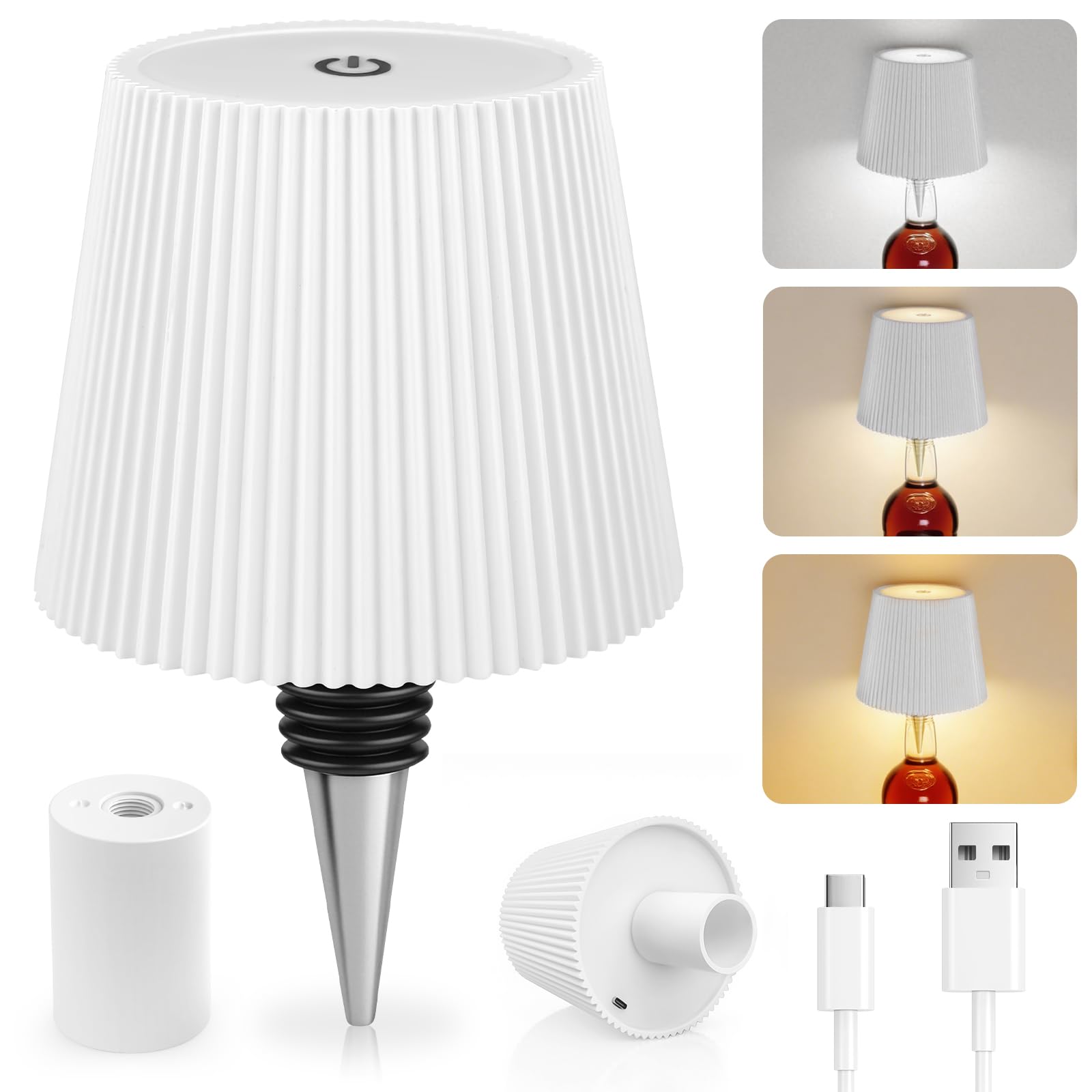 Lampada A Bottiglia Senza Fili Touch IP54, Bianca