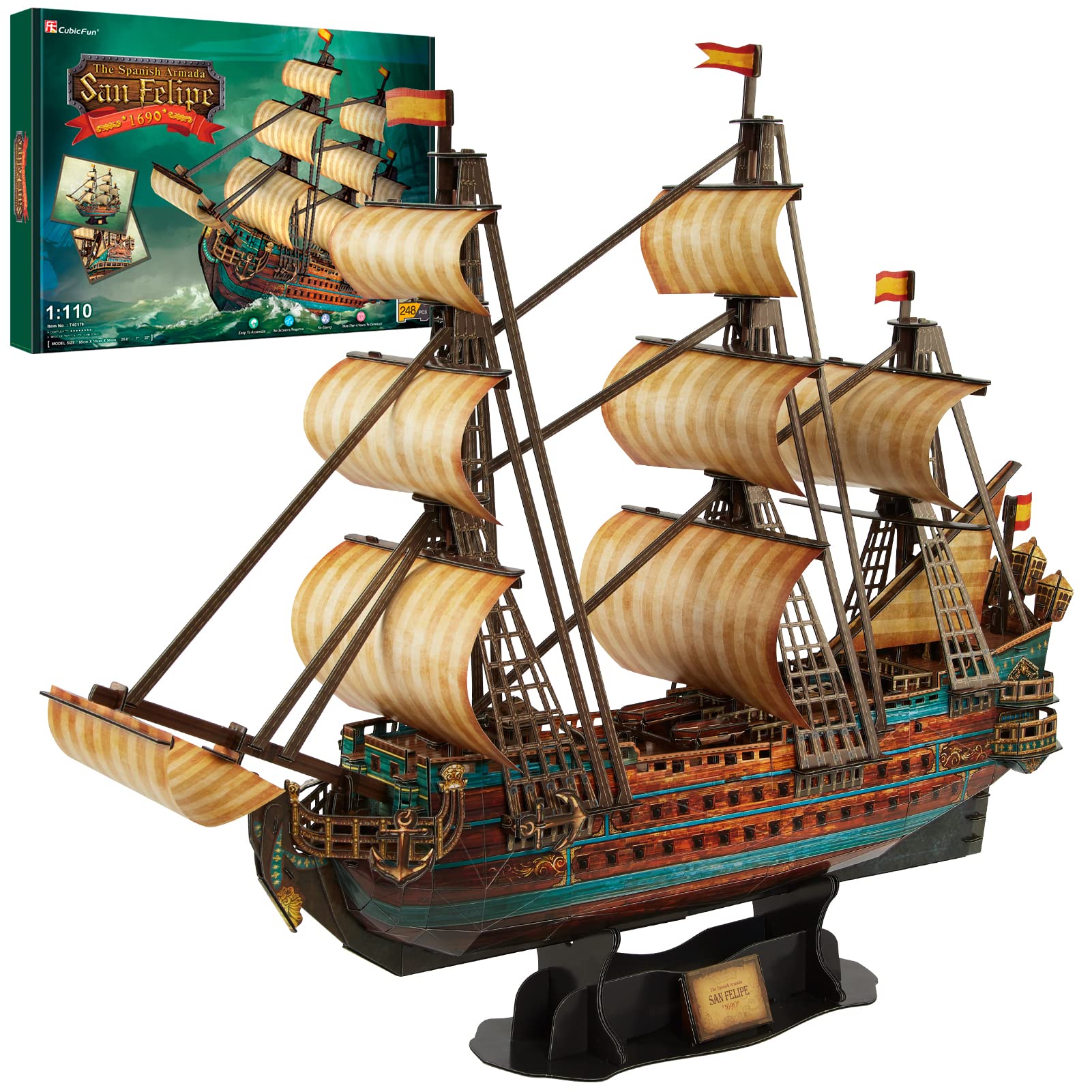 Cubicfun Puzzle 3D Spagna - Nave San Felipe 248 pezzi