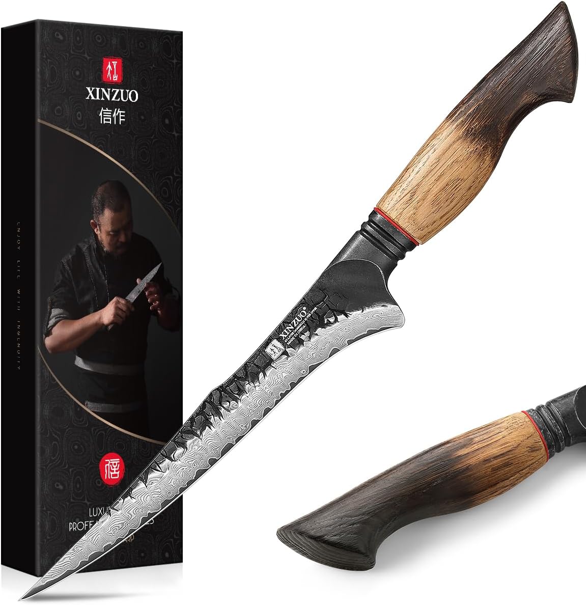 Xinzuo Coltello Sfilettare 19cm Acciaio Damasco - immagine 1