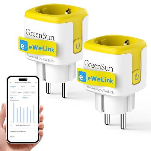 Greensun Presa Smart WIFI 16A con Alexa EWELINK APP 2PC