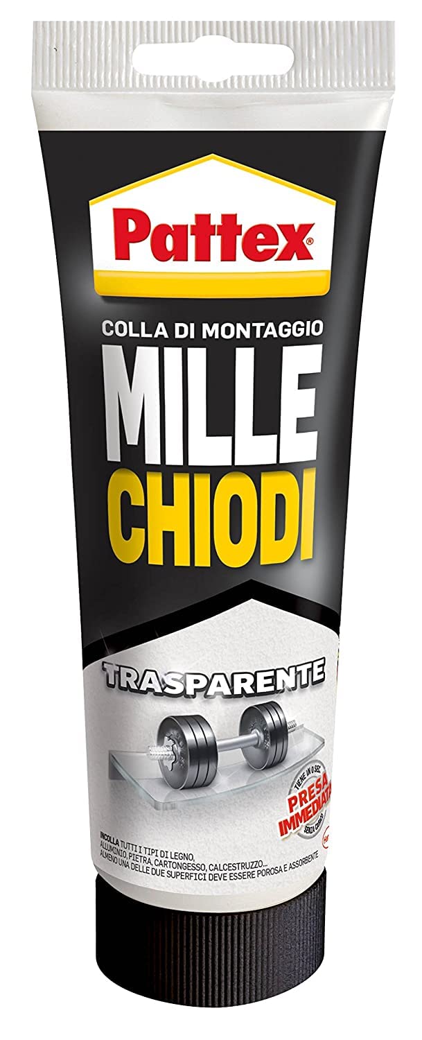 Pattex Millechiodi Trasparente - Adesivo di Montaggio 200g