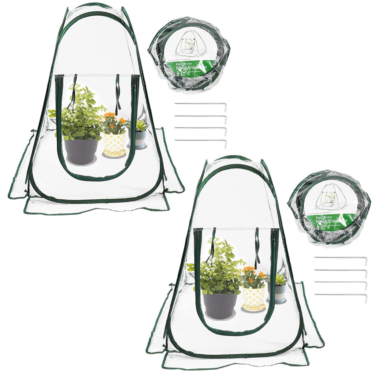 Hh-life Mini Serra Trasparente 70x70x80cm, 2 Pezzi