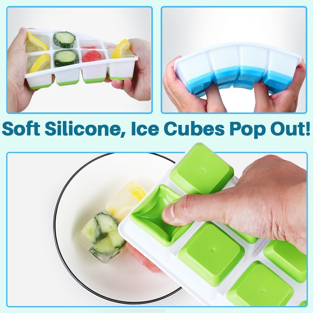 Furnsii XXL Stampo Cubetti Ghiaccio Silicone con Coperchio - immagine 2