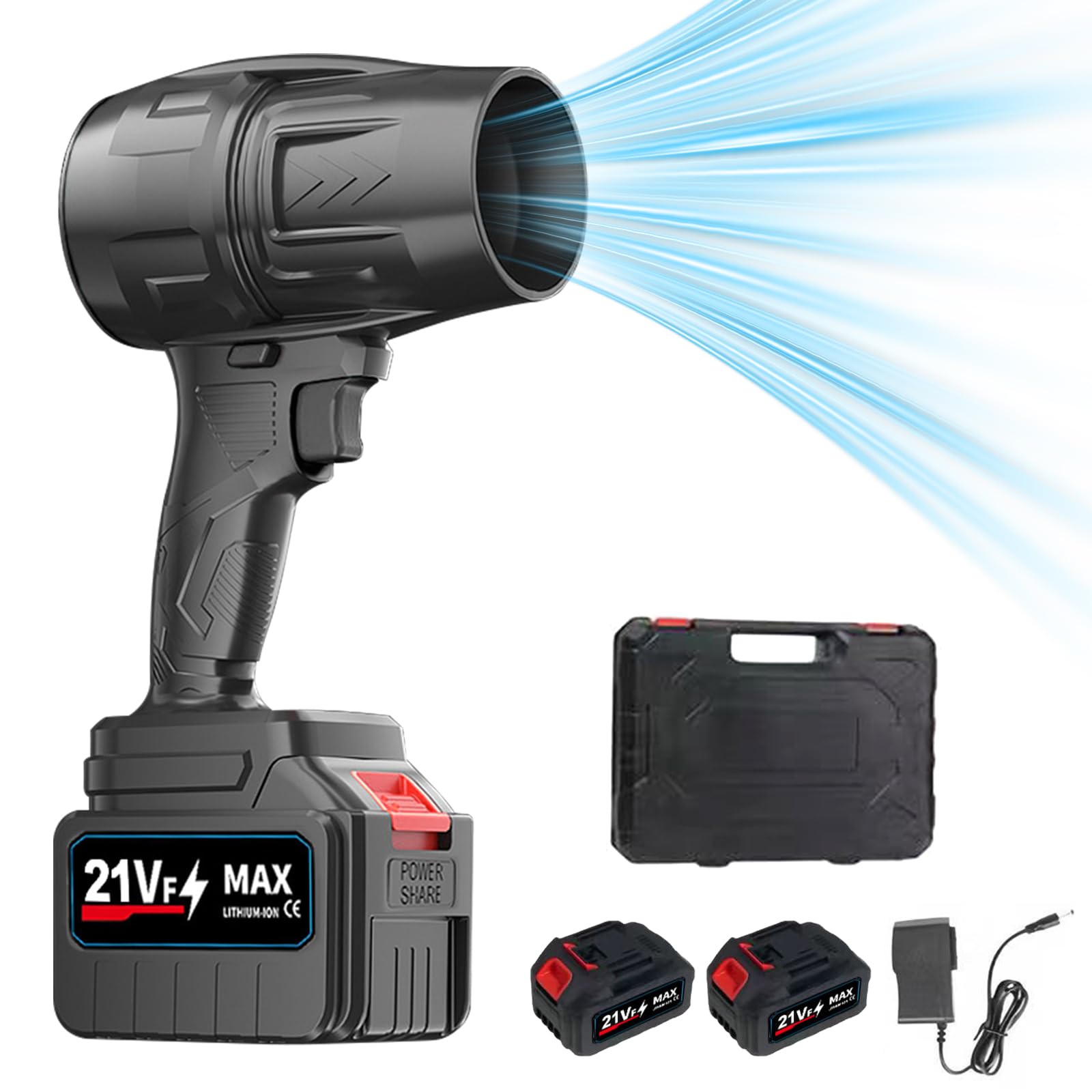 Jimacro Soffiatore Senza Fili Portatile con 2 Batterie