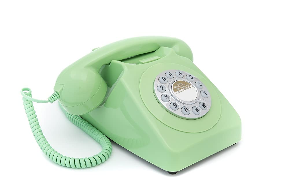 Gpo 746 Telefono a Quadrante Push Button, Verde Menta