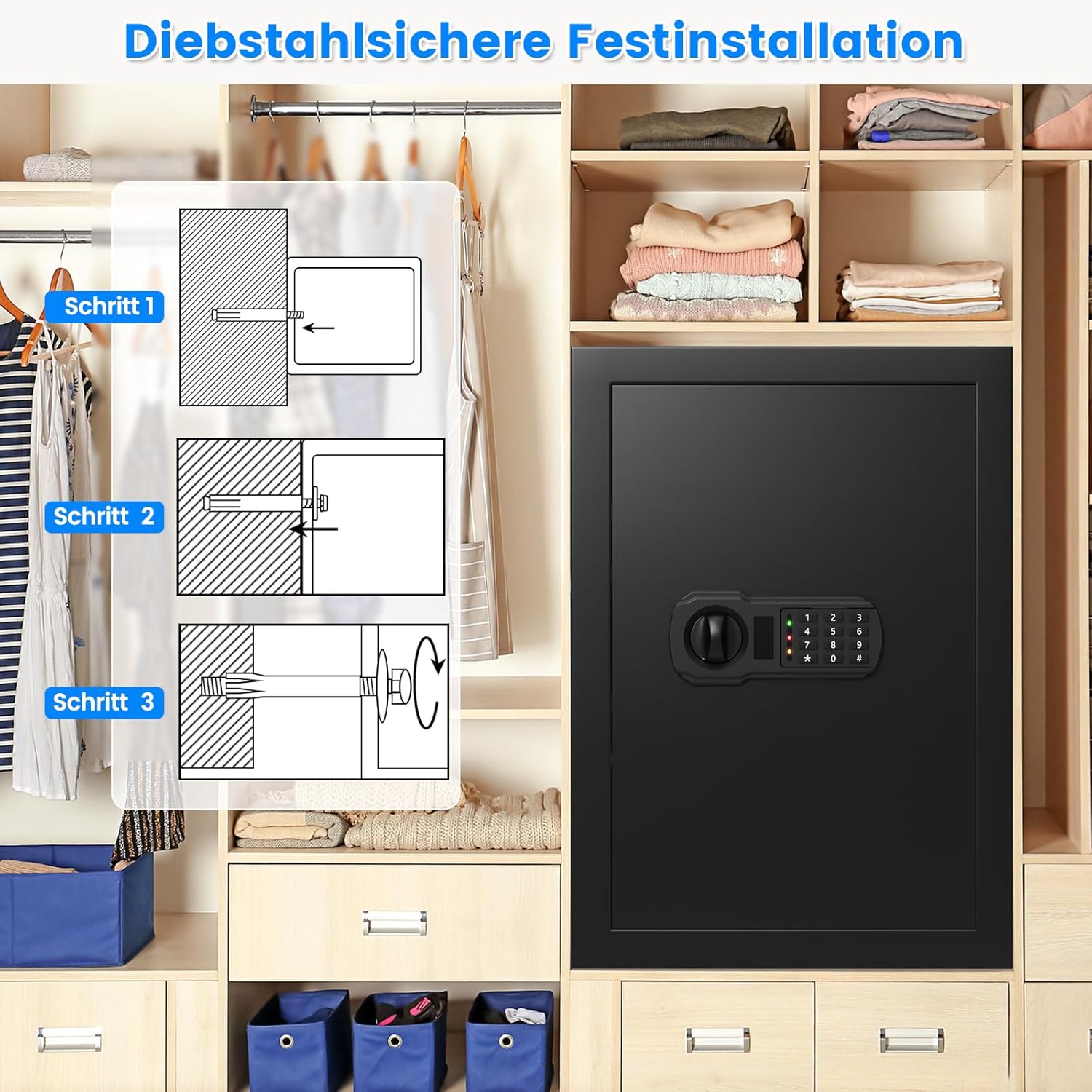 Cassaforte Ignifuga 65L Digitale con 2 Chiavi - immagine 8