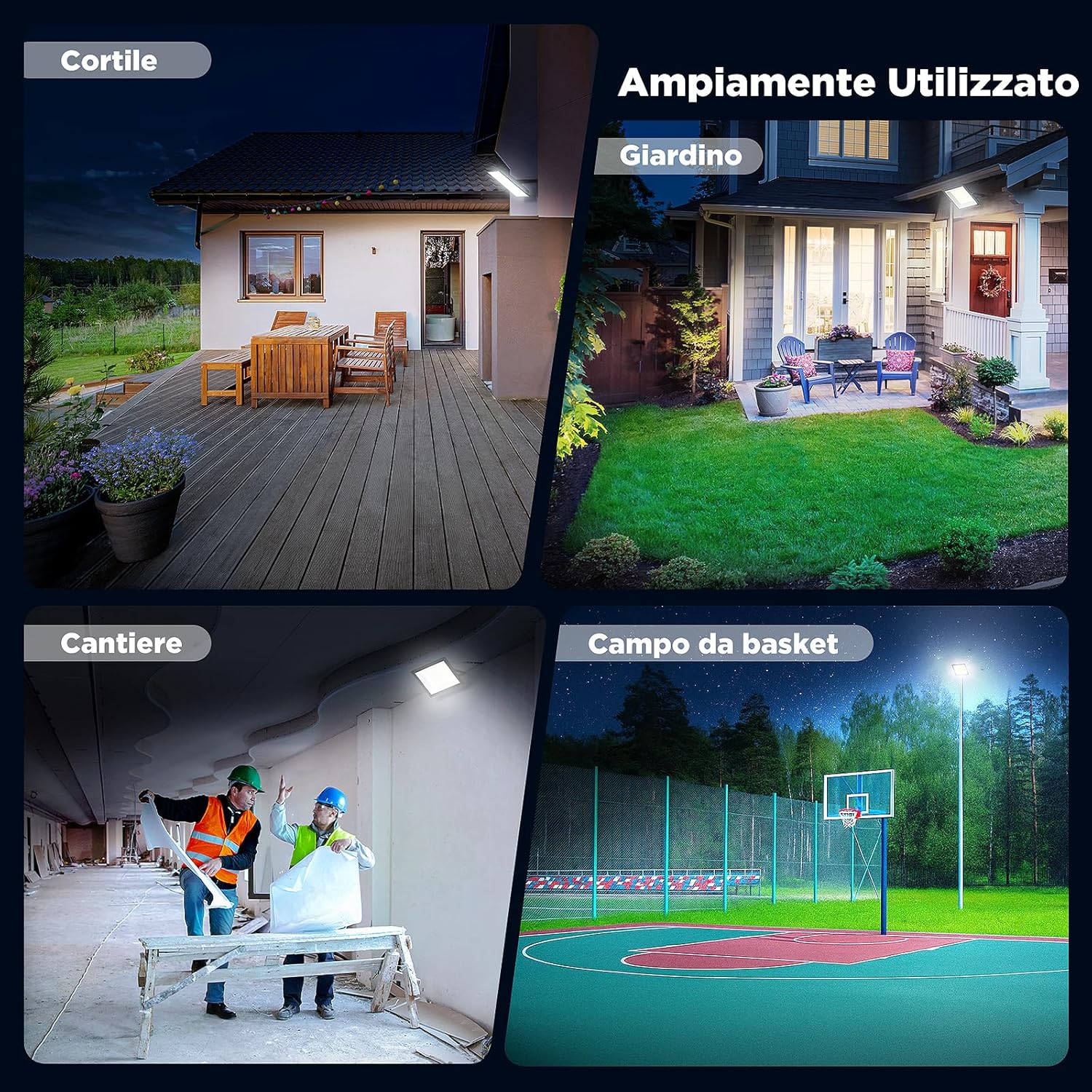 Faretti LED Esterno 100W 11000LM 6500K - immagine 6