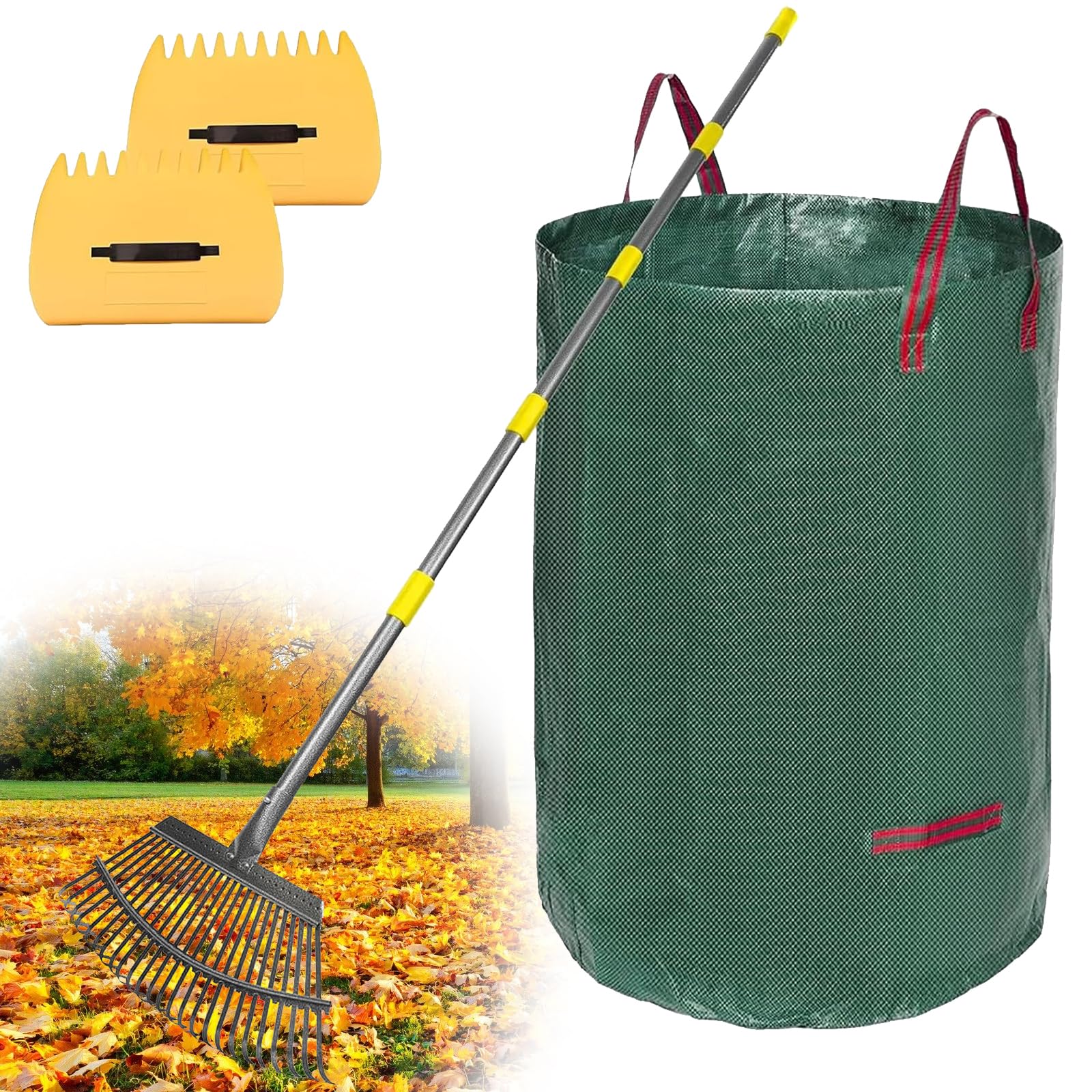 Rastrello da giardino per fogliame con 25 denti, 6 pezzi