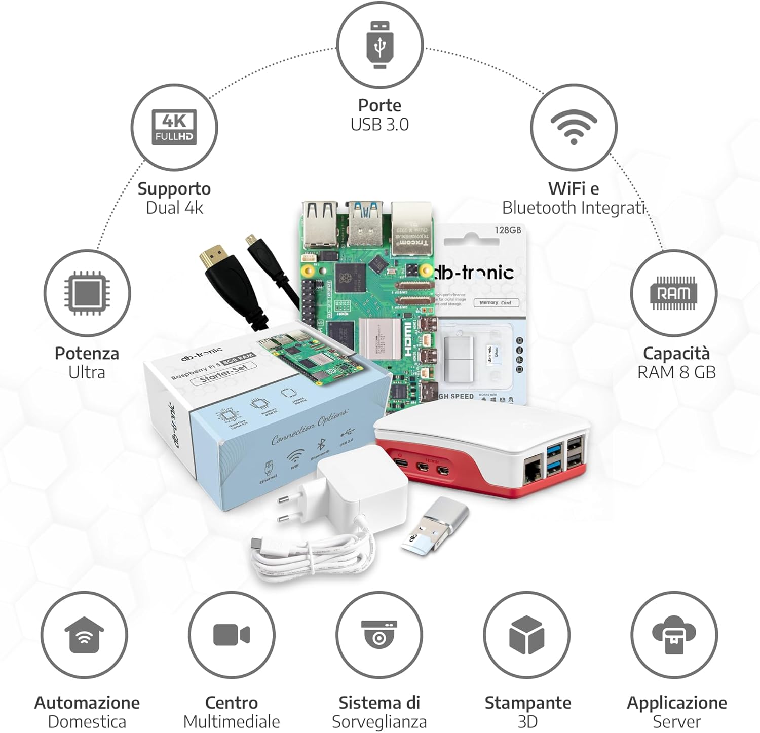 Raspberry Pi 5 8 GB Starter Kit - immagine 2