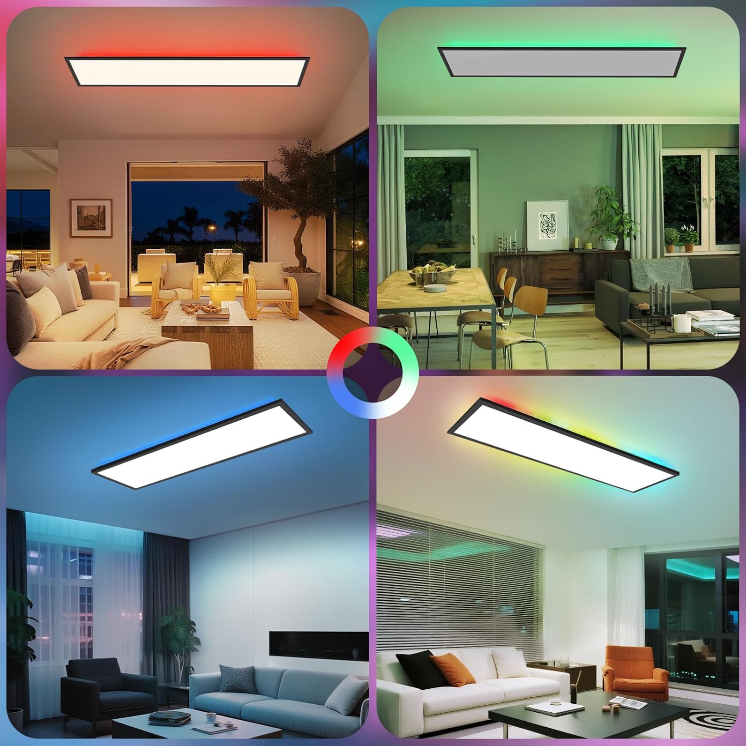 Pannello LED 100x25 Dimmerabile RGB Retroilluminato 24W - immagine 2