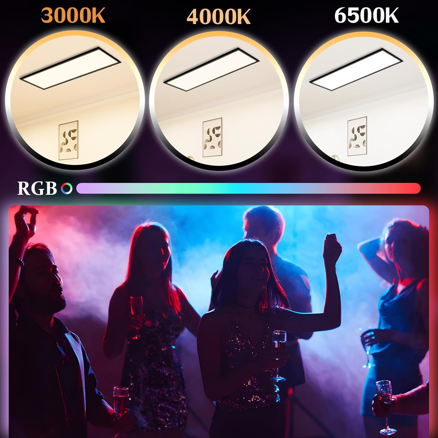 Pannello LED 100x25 Dimmerabile RGB Retroilluminato 24W - immagine 4