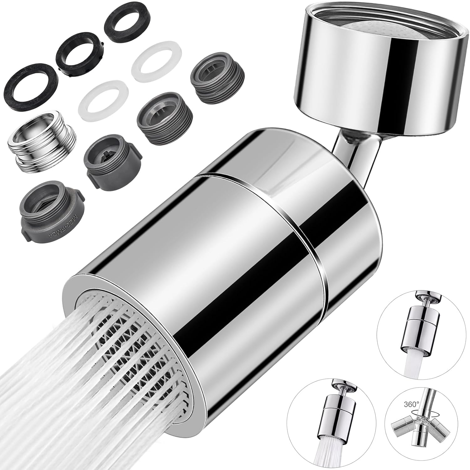 Aeratore Rubinetto in Ottone 360° Rotary con 2 Modalità - immagine 1