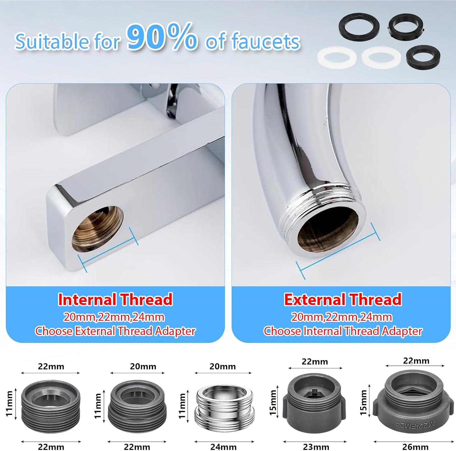 Aeratore Rubinetto in Ottone 360° Rotary con 2 Modalità - immagine 3