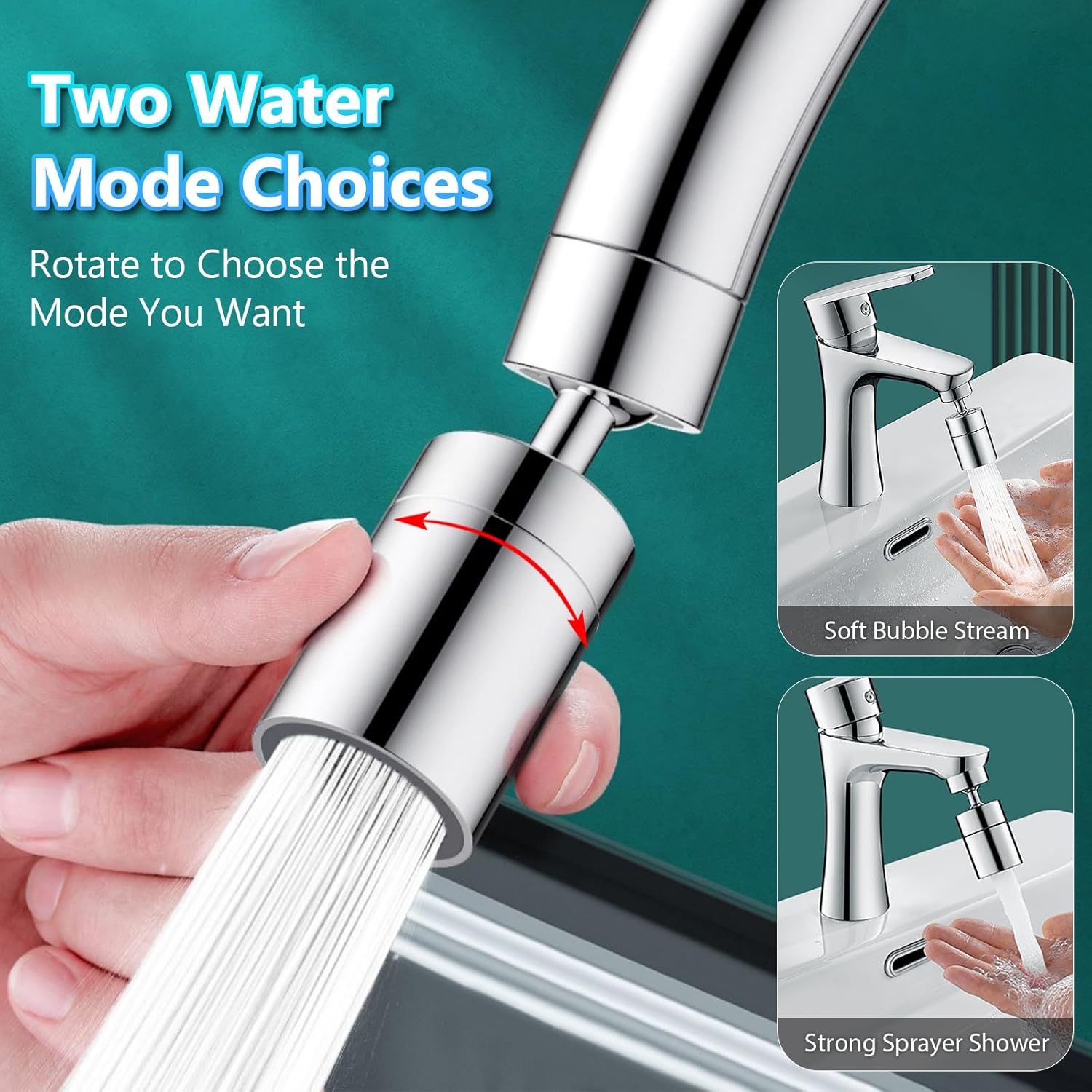 Aeratore Rubinetto in Ottone 360° Rotary con 2 Modalità - immagine 4