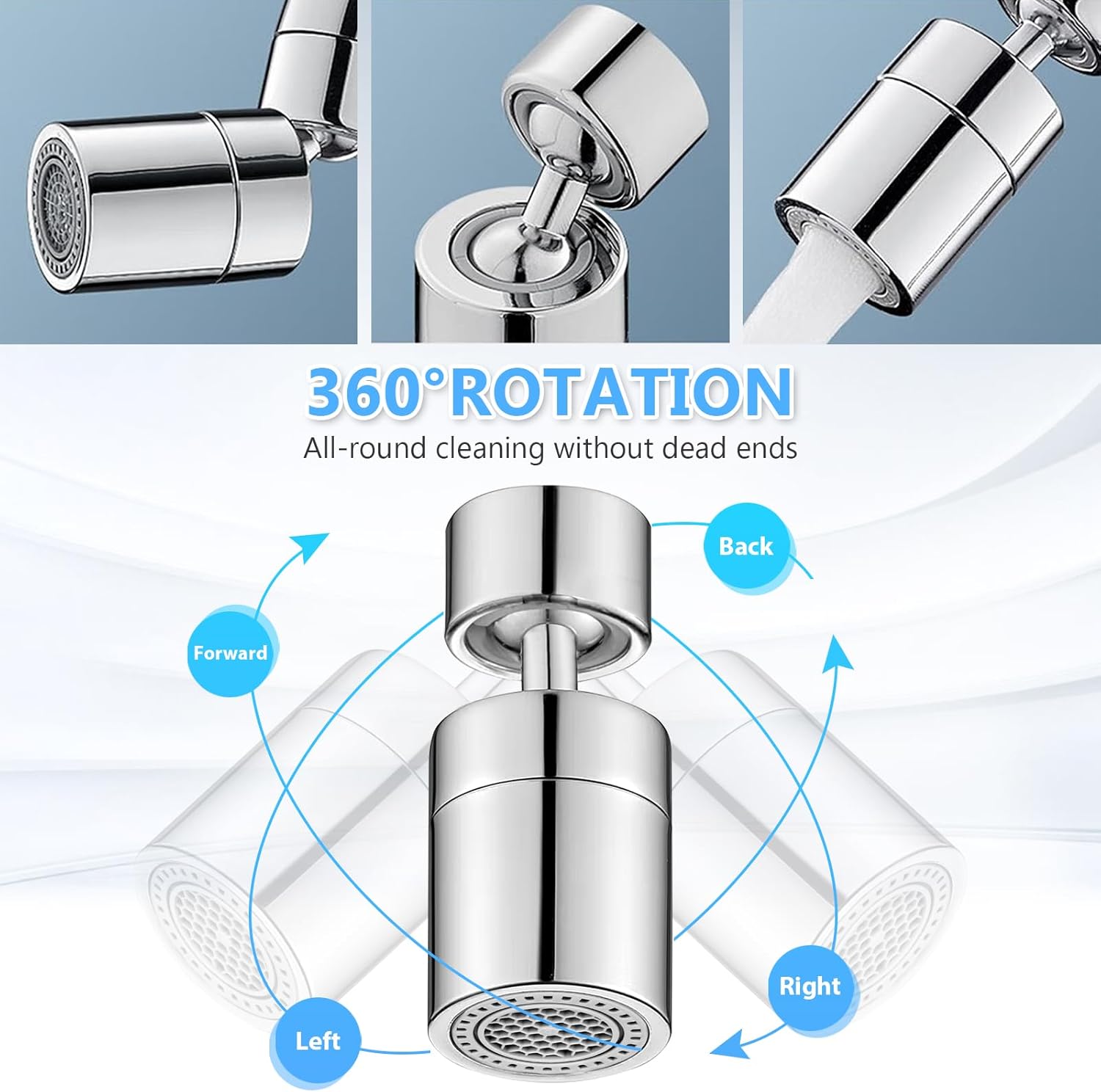 Aeratore Rubinetto in Ottone 360° Rotary con 2 Modalità - immagine 5
