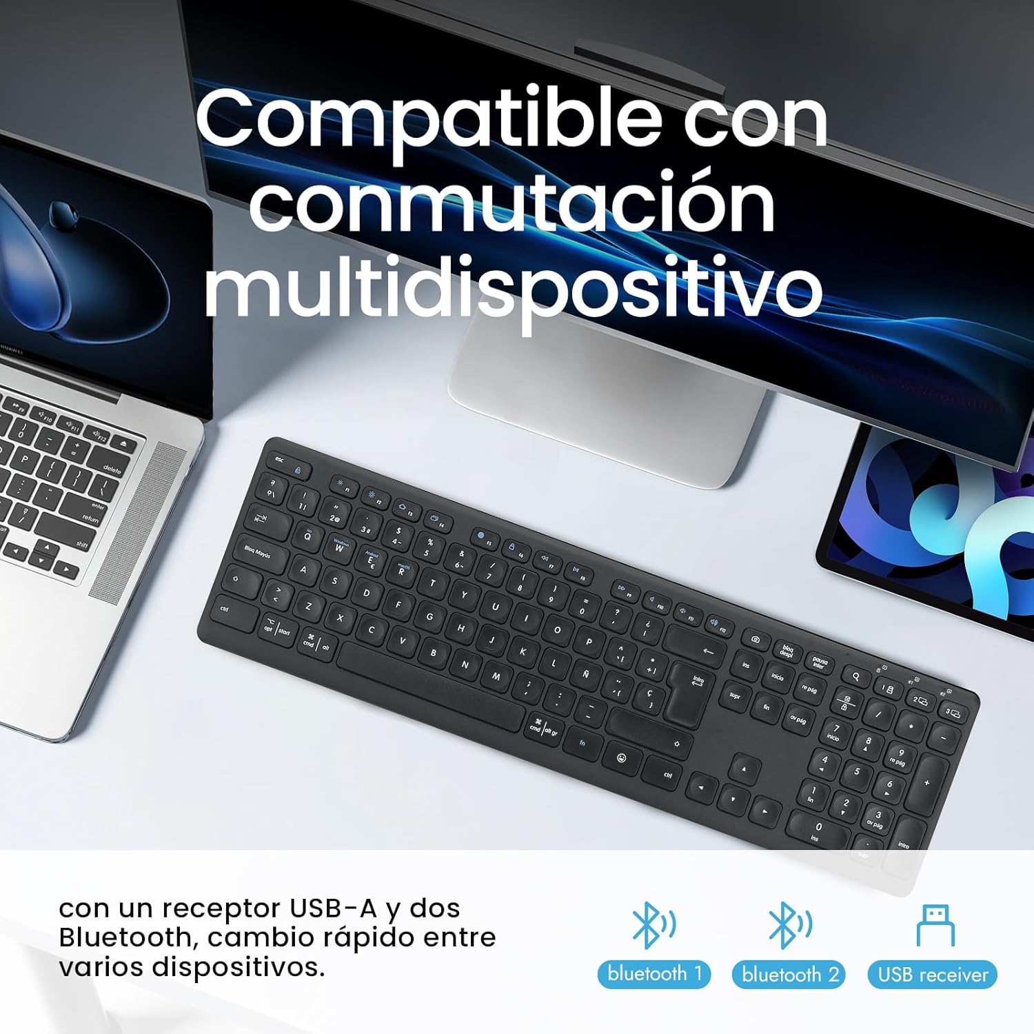 Citlla K9300 Tastiera Wireless Bluetooth Multi-Dispositivo - immagine 3