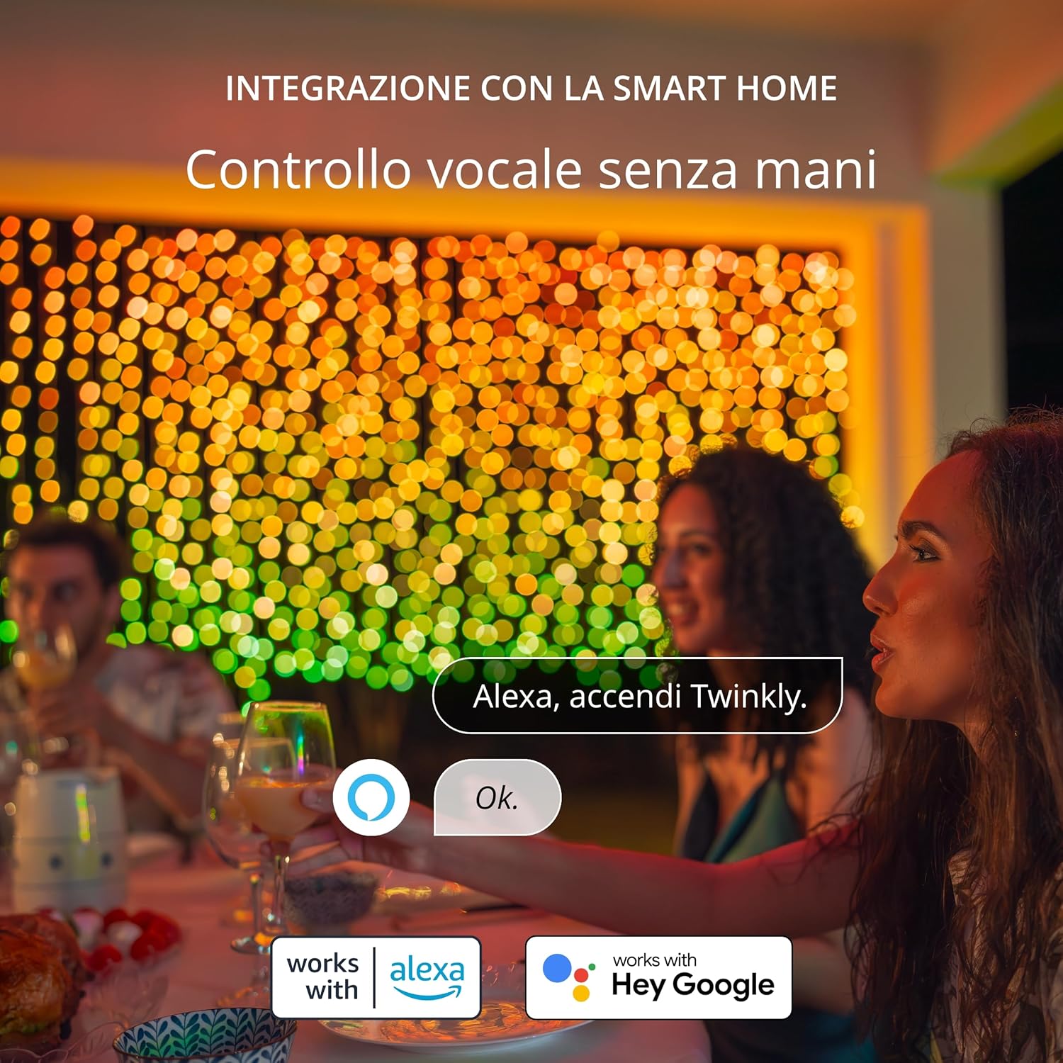 Twinkly Curtain 210 LED RGB+Bianco Smart, 1.5m x 2.1m - immagine 6