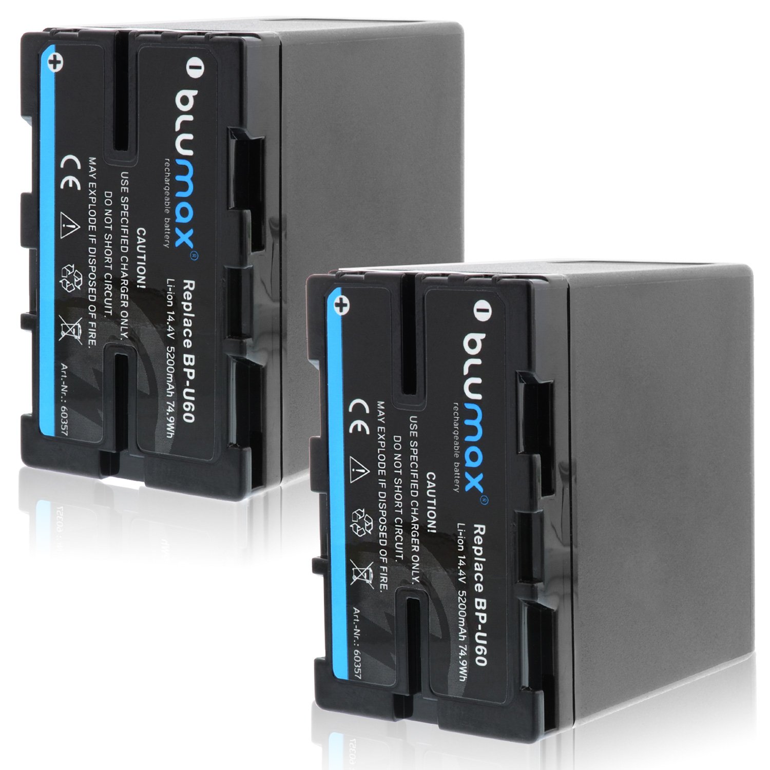 Blumax - 2 Batterie 5200 mAh per Sony BP-U60