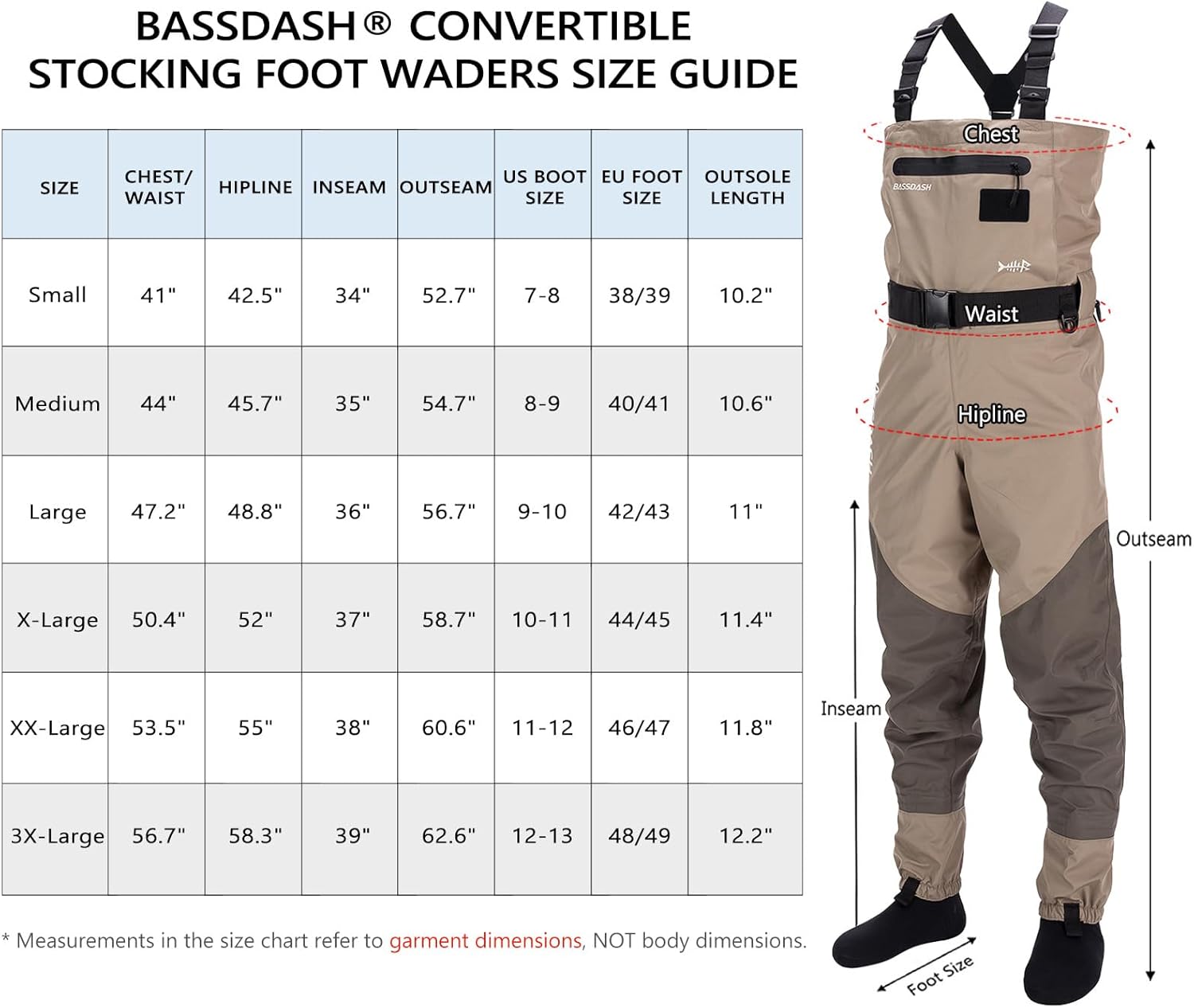 Bassdash Stivali Traspiranti Convertibili Petto/Vita - immagine 2