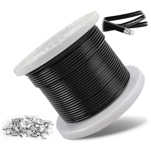 Cavo Acciaio Inox 304 Rivestito PVC Nero 4mm 100M