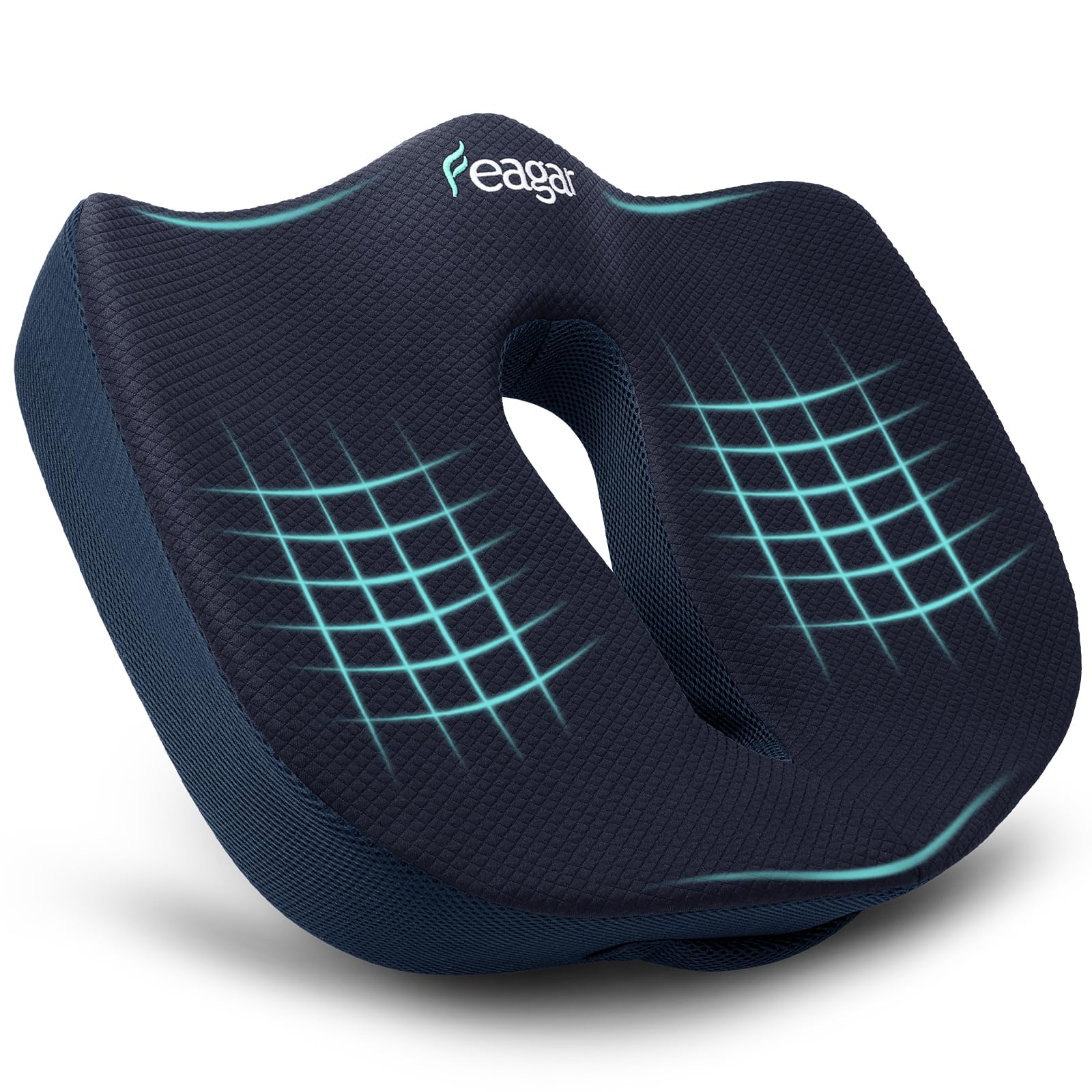 Feagar Cuscino Sedia Ufficio XXL in Memory Foam, Blu Scuro