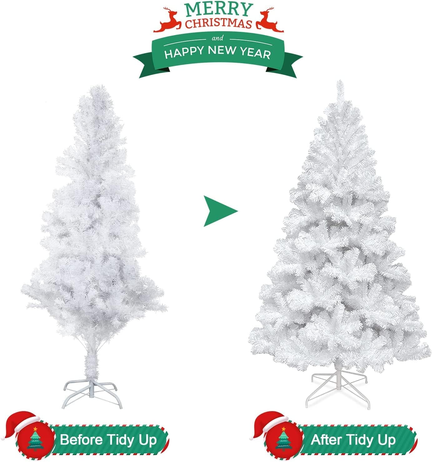Albero di Natale Artificiale Bianco 2,1m-1000 Rami - immagine 7