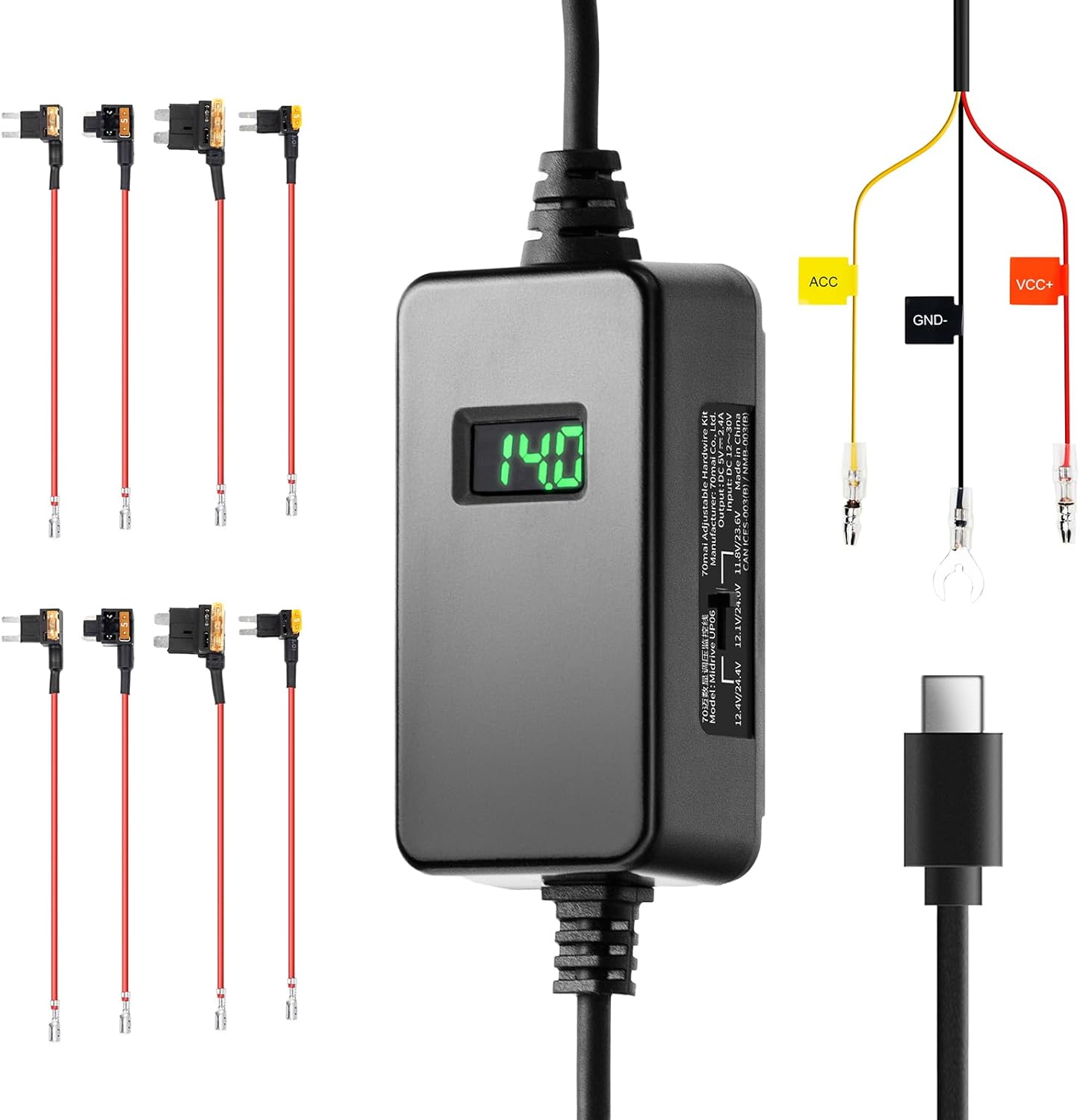 70mai UP06 Hardwire Kit Regolabile USB-C - immagine 1