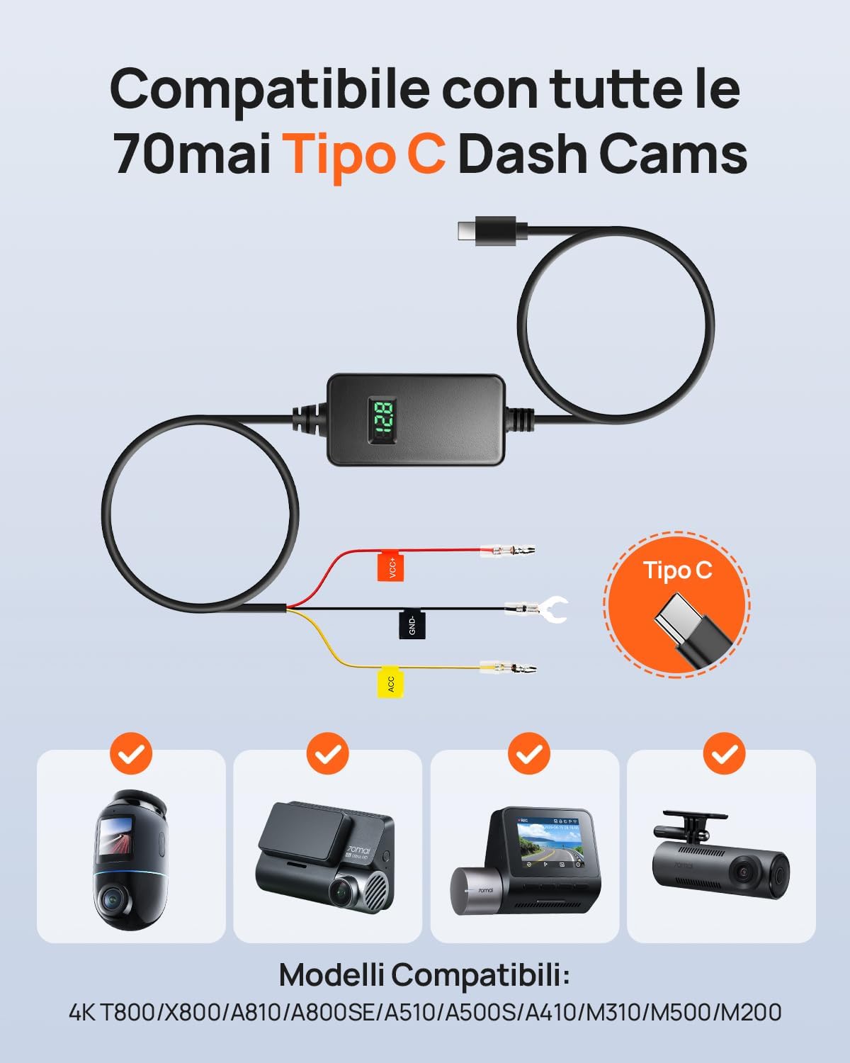 70mai UP06 Hardwire Kit Regolabile USB-C - immagine 2