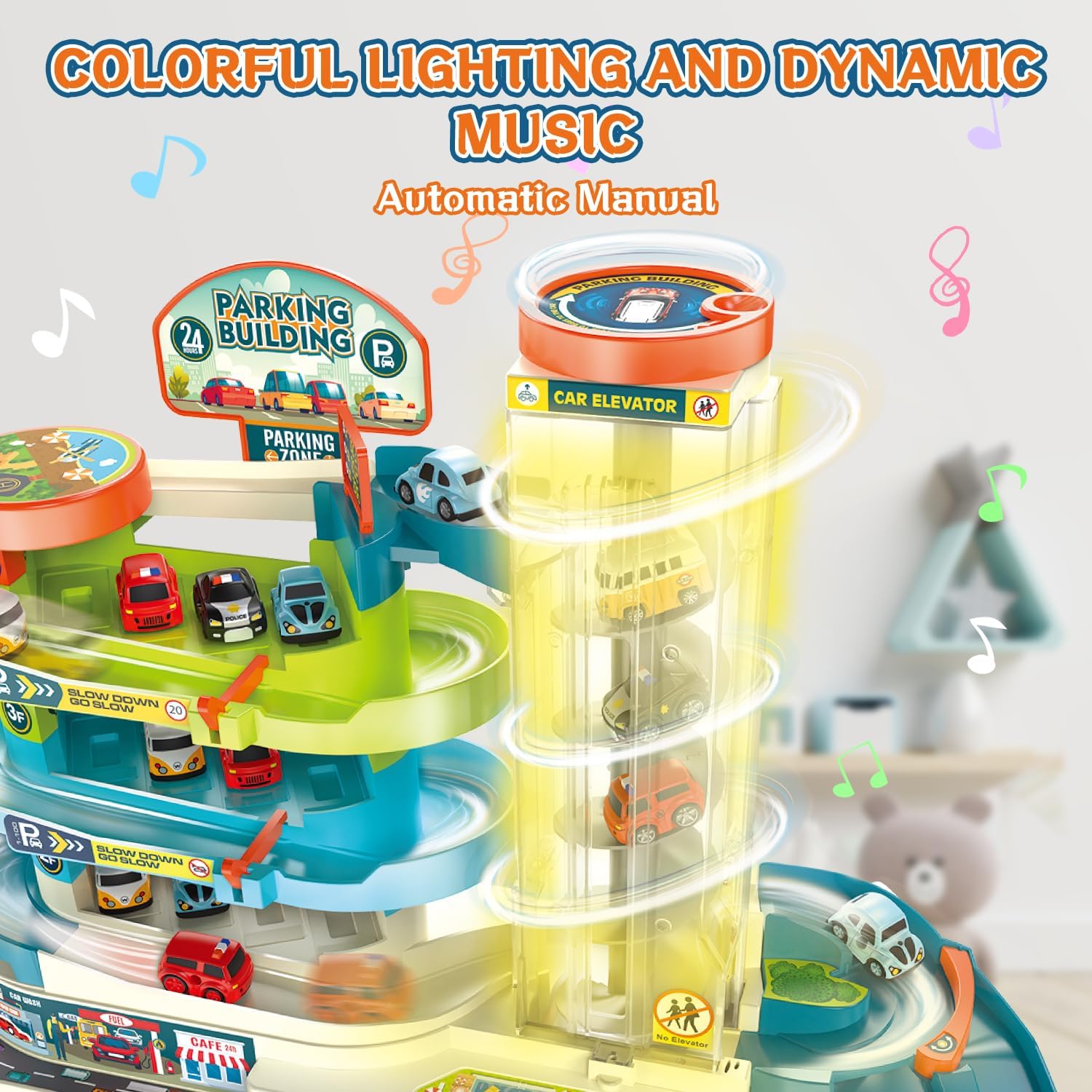 Fisca Set Gioco Auto da Corsa 2 in 1 con 6 Auto - immagine 4