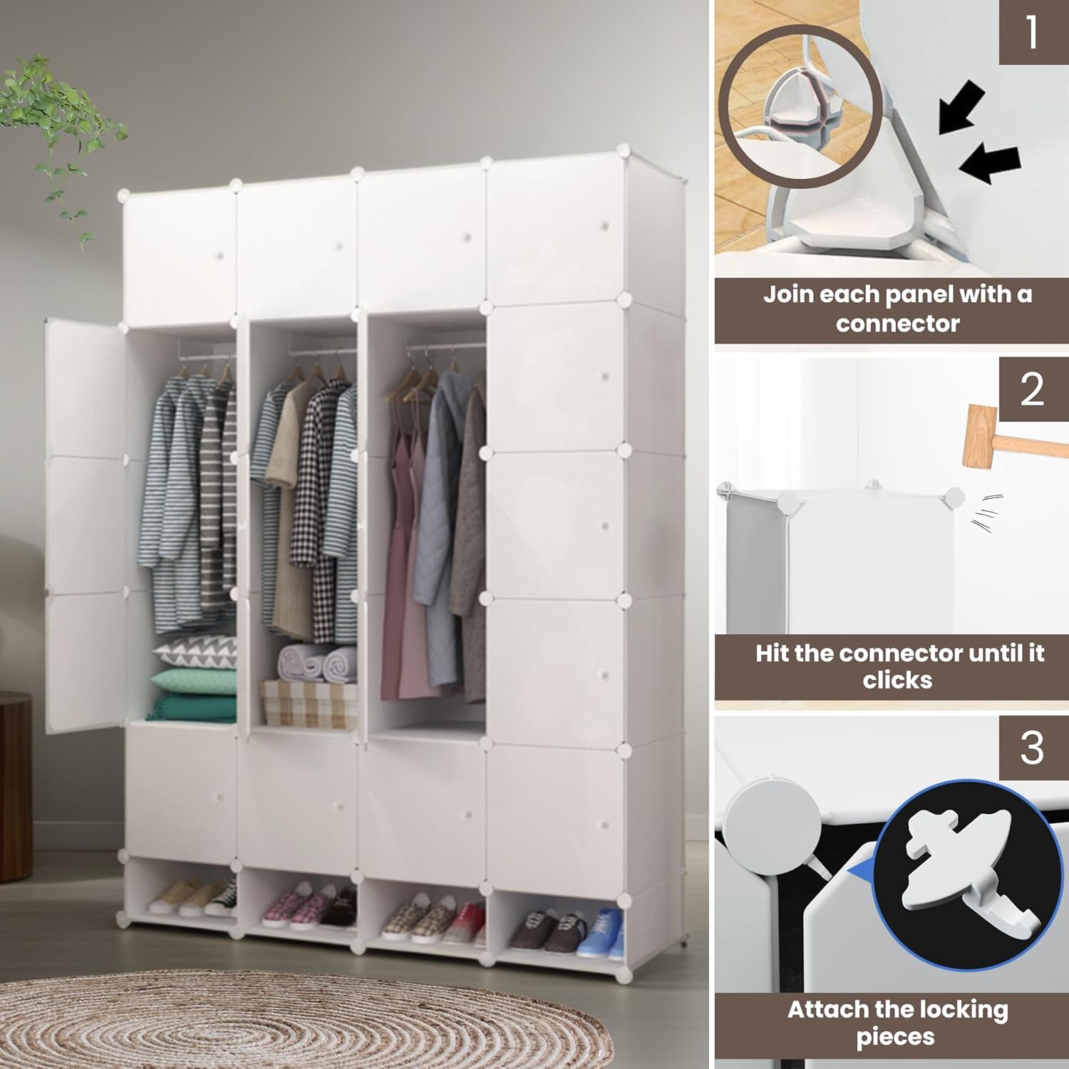 Magic Select Armadio Modulare 20 Moduli 192x140 cm, Bianco - immagine 3