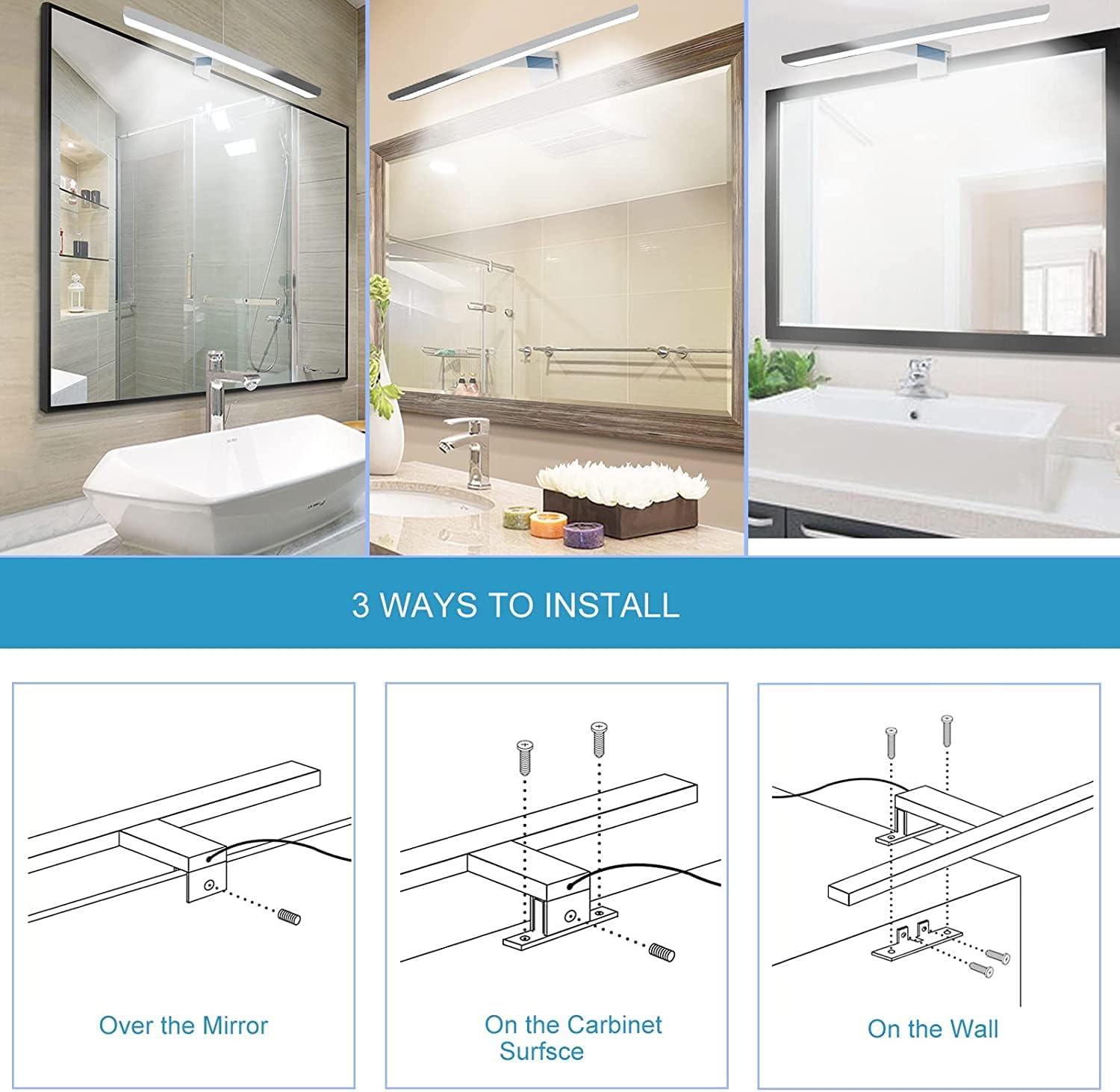 Yiqan Lampada da Specchio LED 80cm 15W 4000K - immagine 6