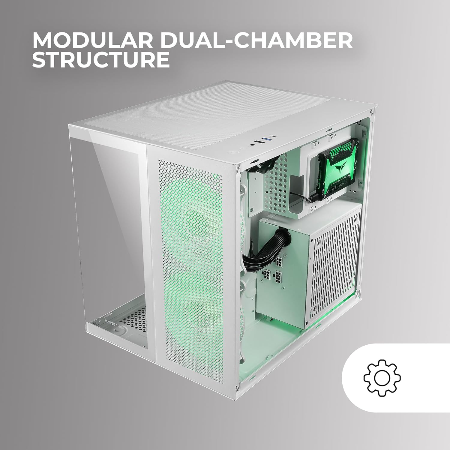 Mars Gaming MC-NOVAM - Case MicroATX Bianco - immagine 4