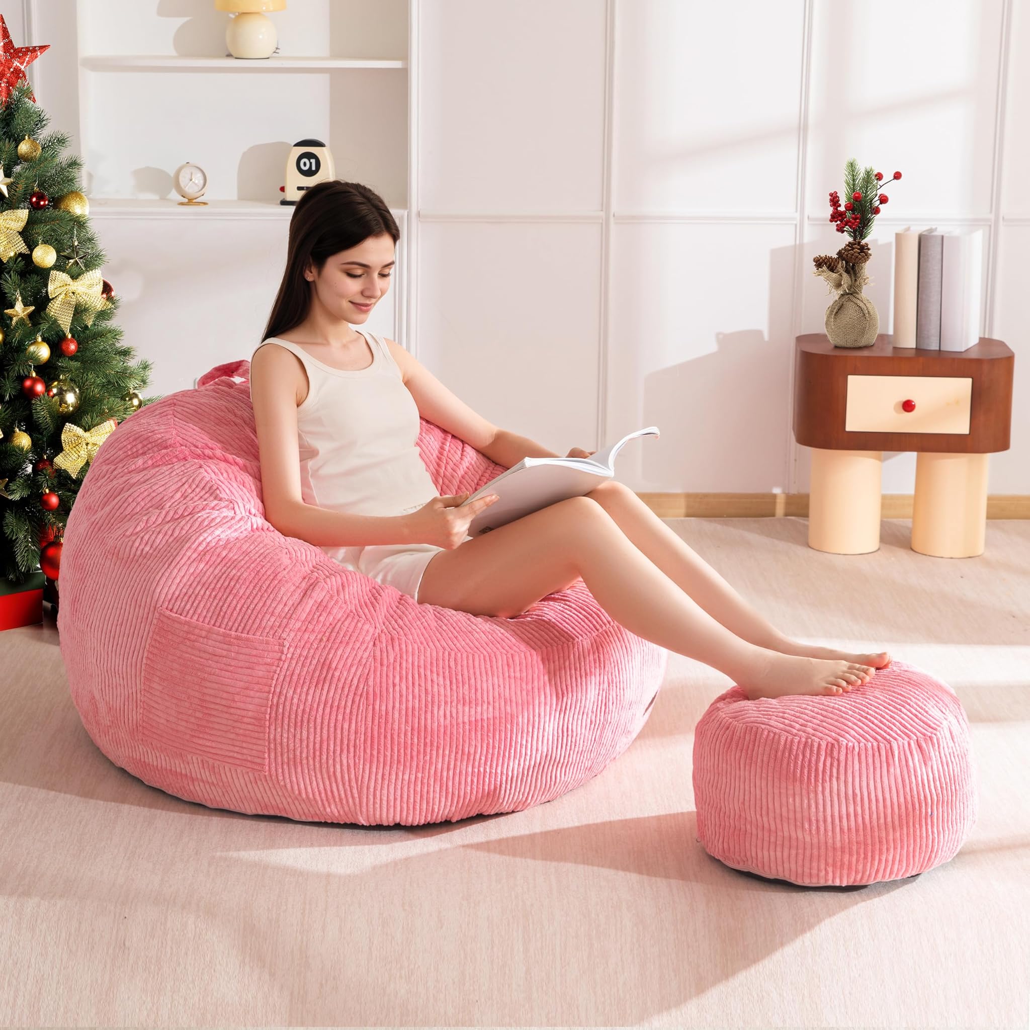 Maxyoyo Poltrona a Sacco in Corda con Poggiapiedi