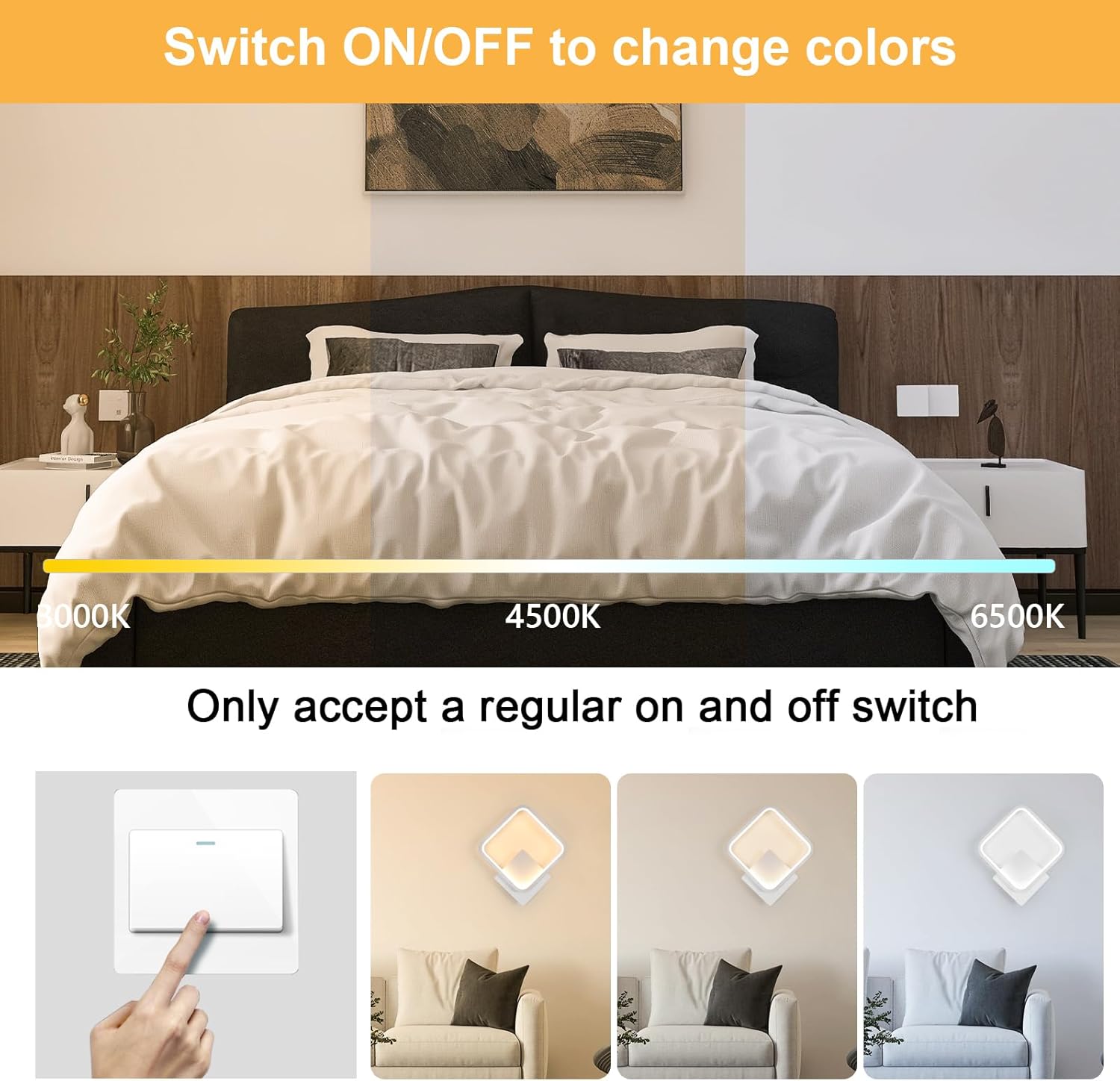 Dorlink Applique da Parete Interno LED 17W, Bianca - immagine 2