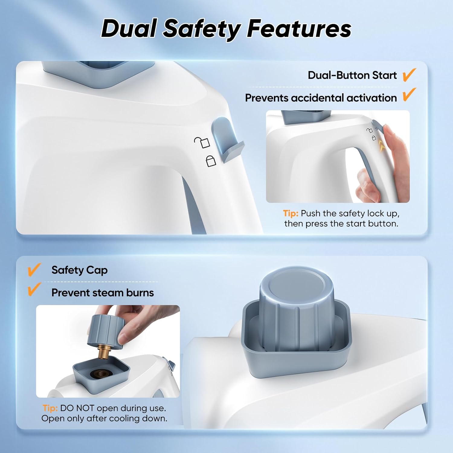 Jradse Pulitore a Vapore Portatile 1000W Multiuso - immagine 5