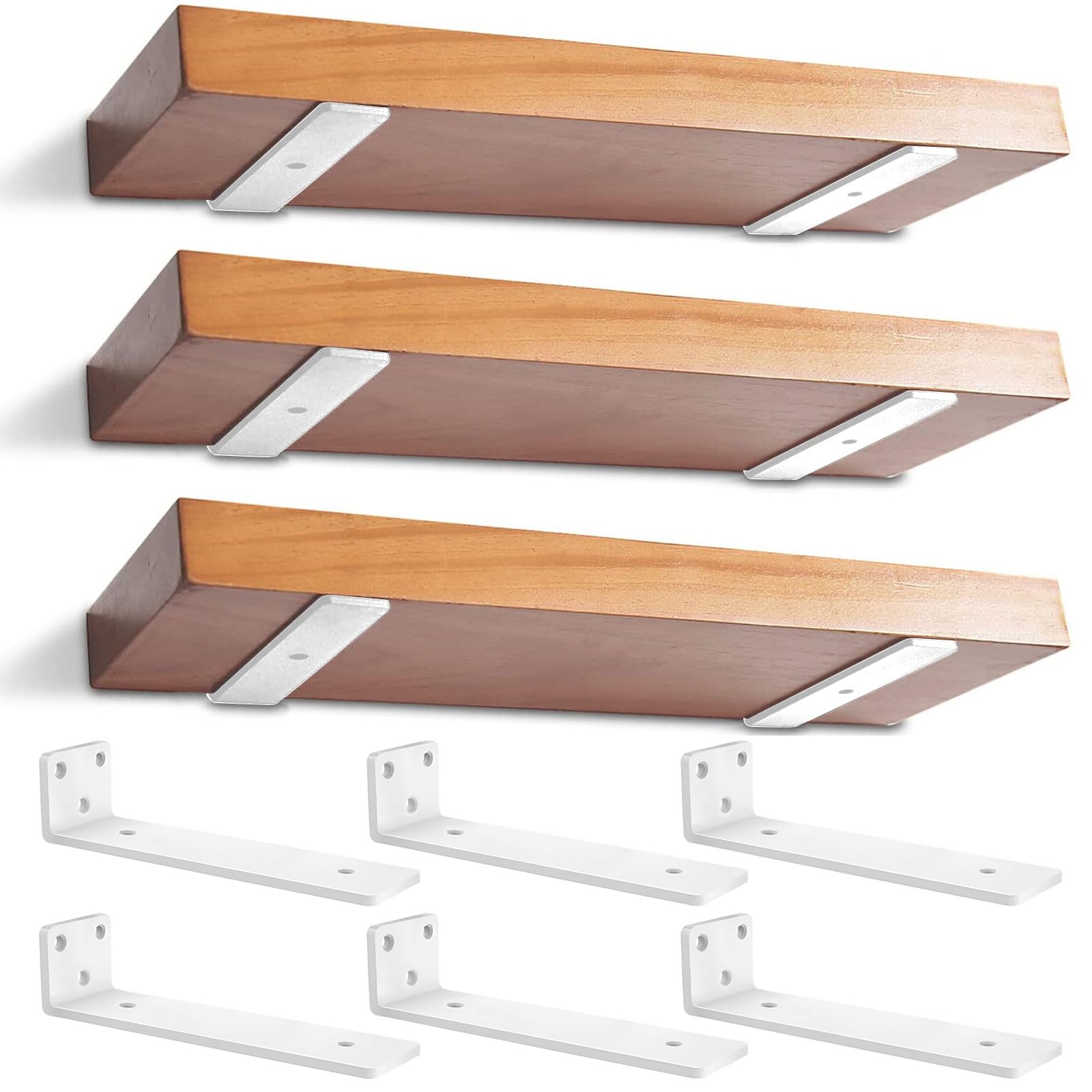 Staffe per Mensole Fluttuanti 25cm (6 Pezzi), Bianco