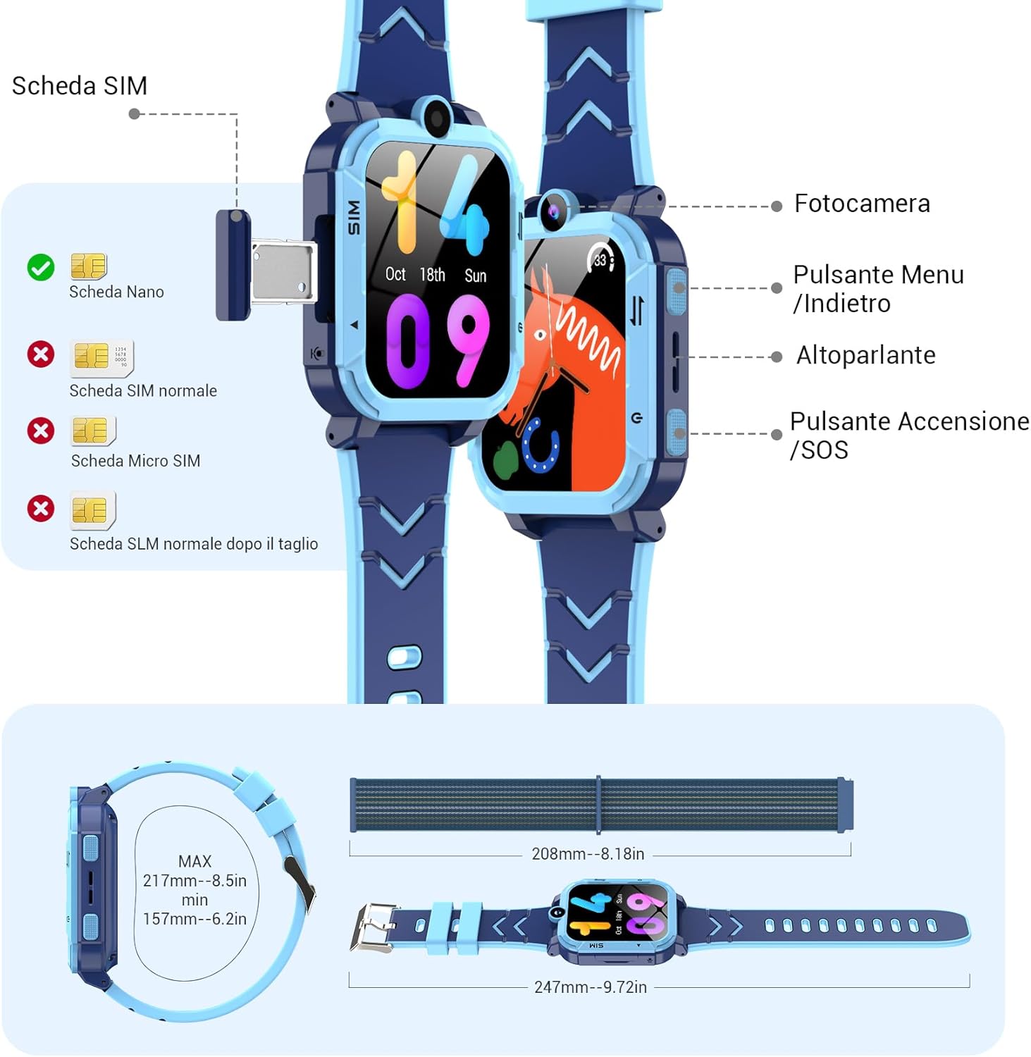 Blackview Smartwatch Bambini GPS+LBS+Wi-Fi 4G - immagine 7