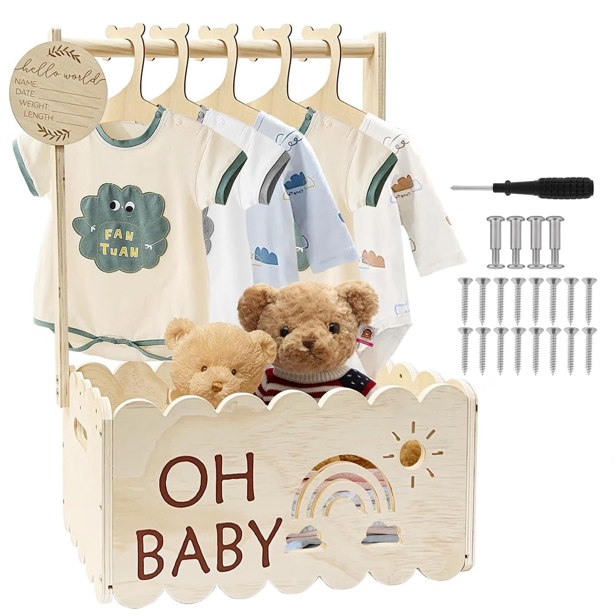 Cesto Doccia per Bambino con Maniglia in Legno