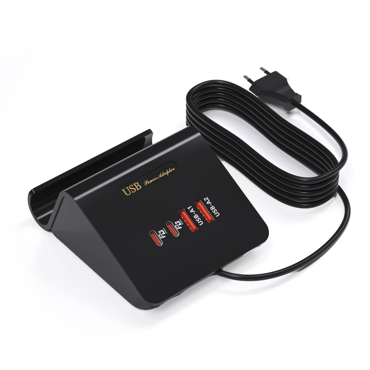 Wukur Caricatore USB C Multiplo da Tavolo 45W - Nero