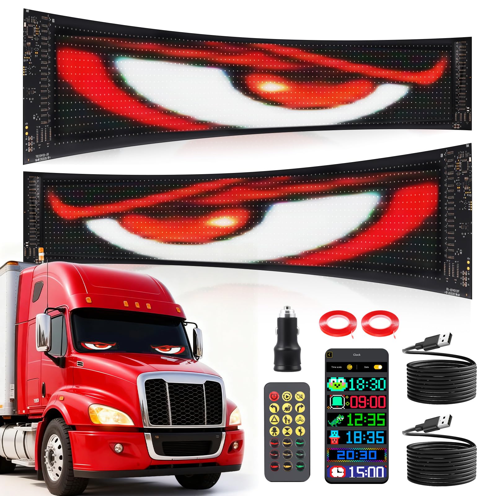 2 Indicatori Flessibili a LED RGB Programmabili 37,4x9,2cm