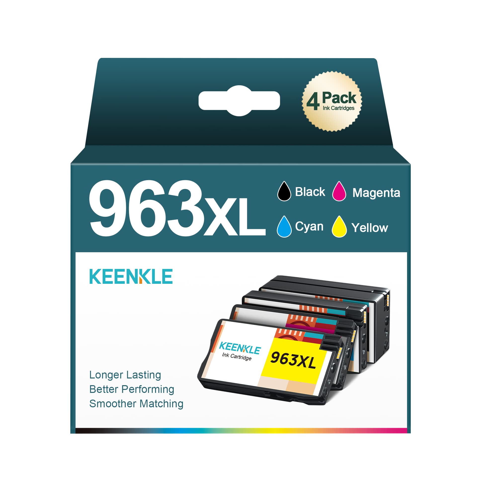 Keenkle 963XL - Cartucce Inchiostro Compatibili HP (4-pack)