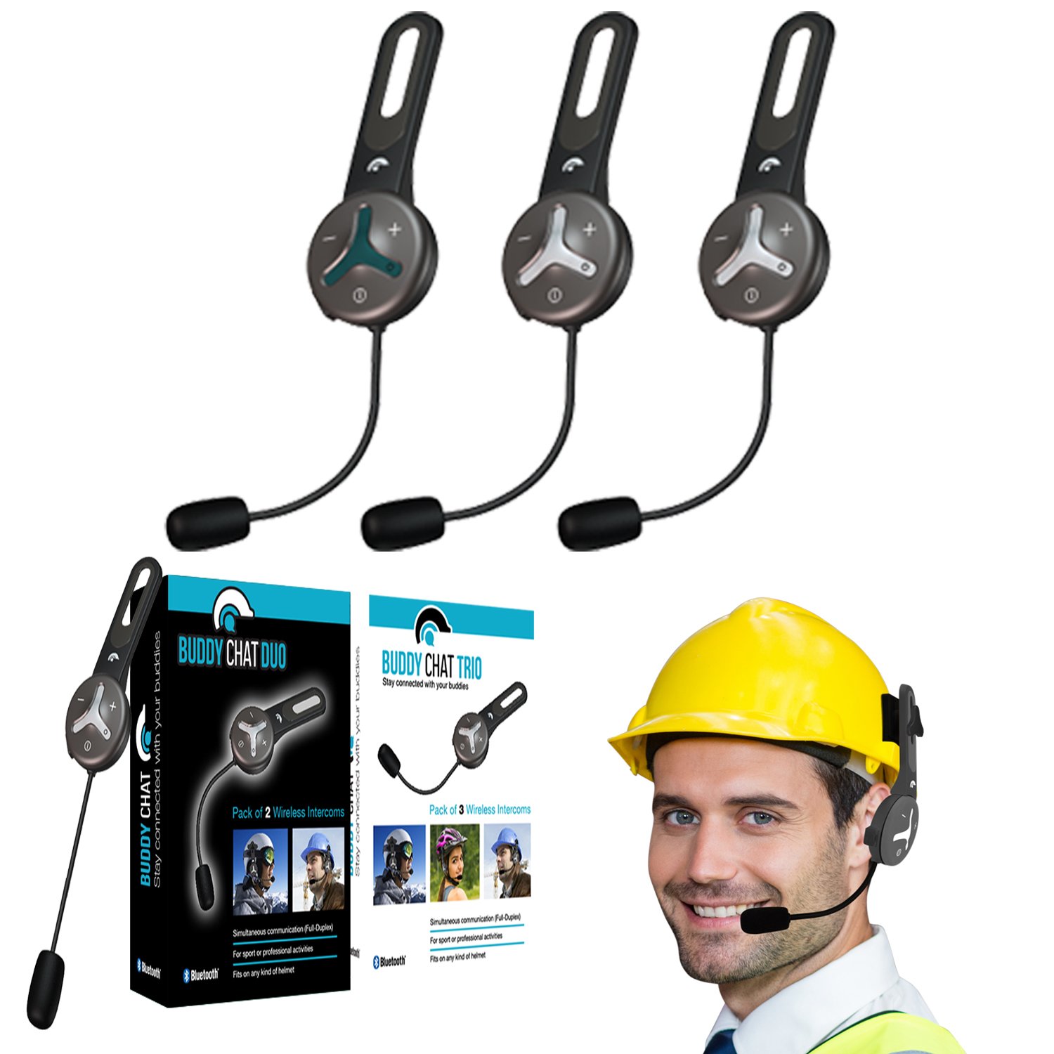 Trio - Citofono Bluetooth con 3 Moduli Auricolari