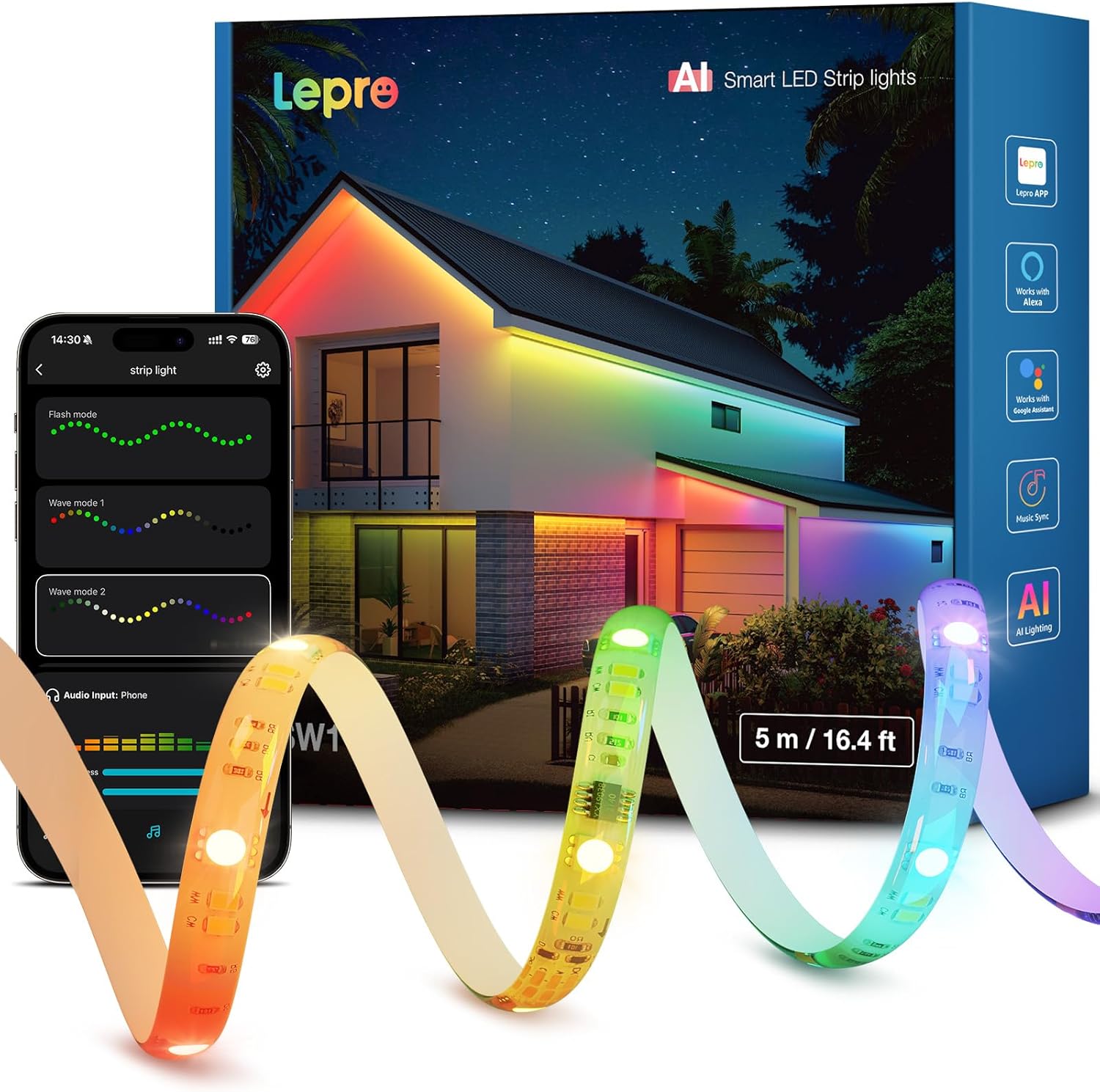 Lepro SW1 AI Striscia LED Impermeabili 5m - immagine 1